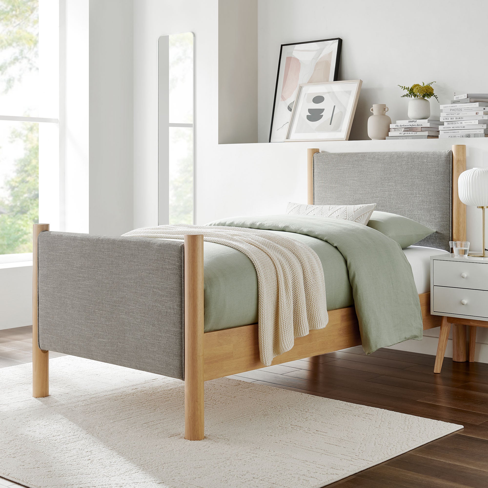 Maven Twin Size Fabric Upholstered Platform Bed by Modway - Image 25