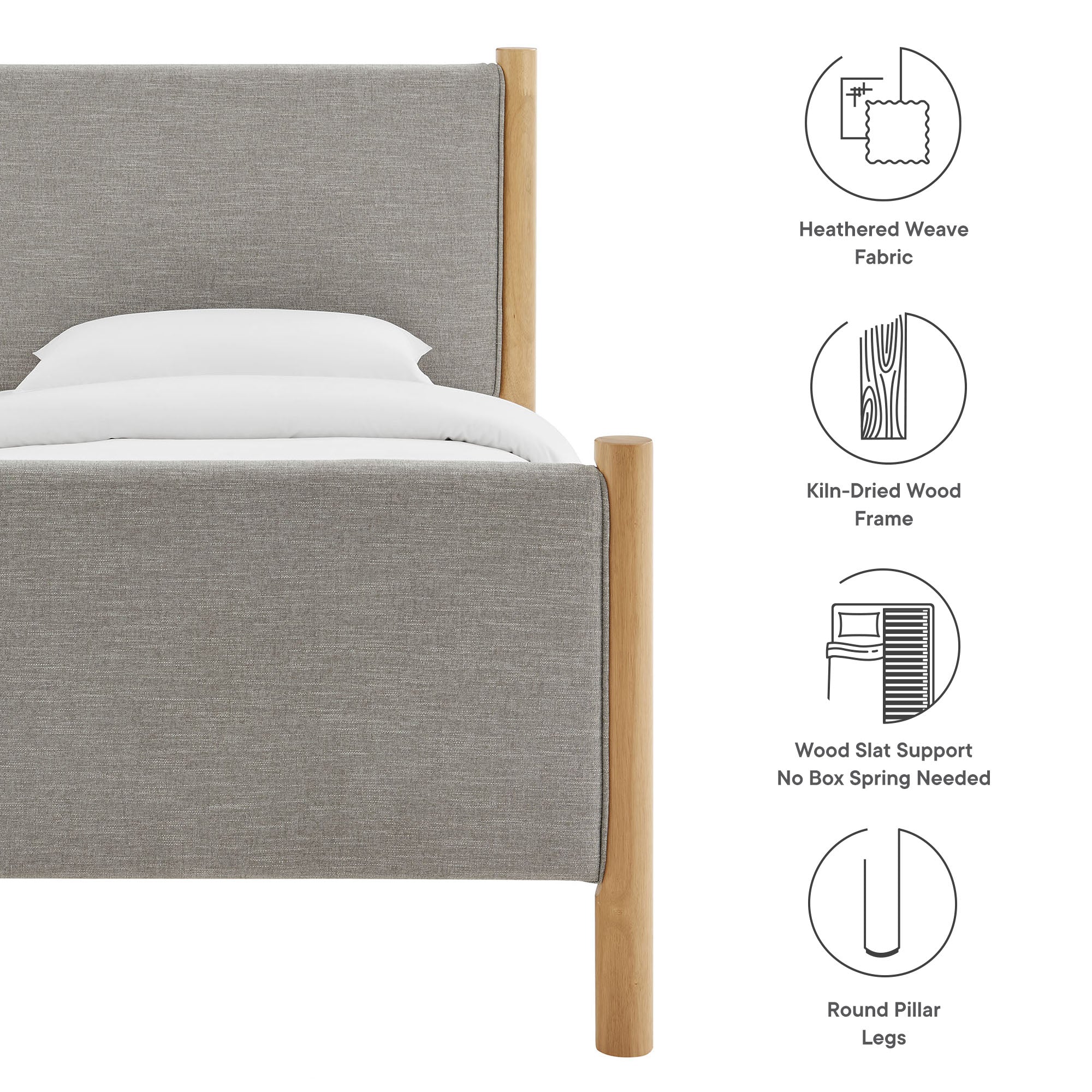 Maven Twin Size Fabric Upholstered Platform Bed by Modway - Image 26