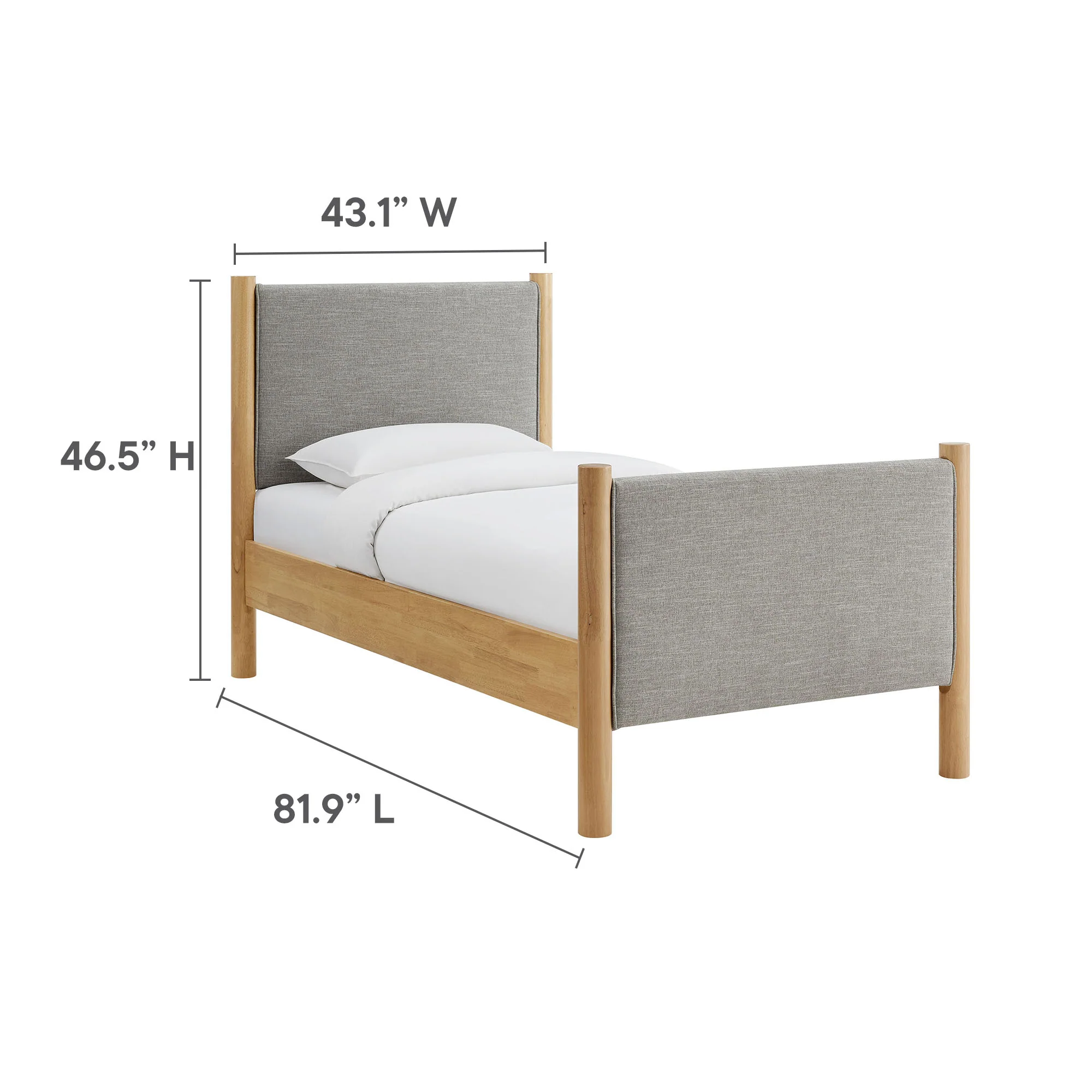 Maven Twin Size Fabric Upholstered Platform Bed by Modway - Image 27