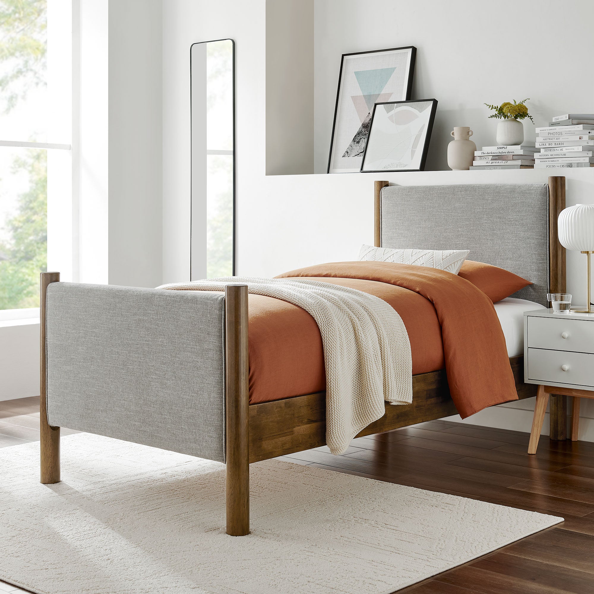 Maven Twin Size Fabric Upholstered Platform Bed by Modway - Image 34