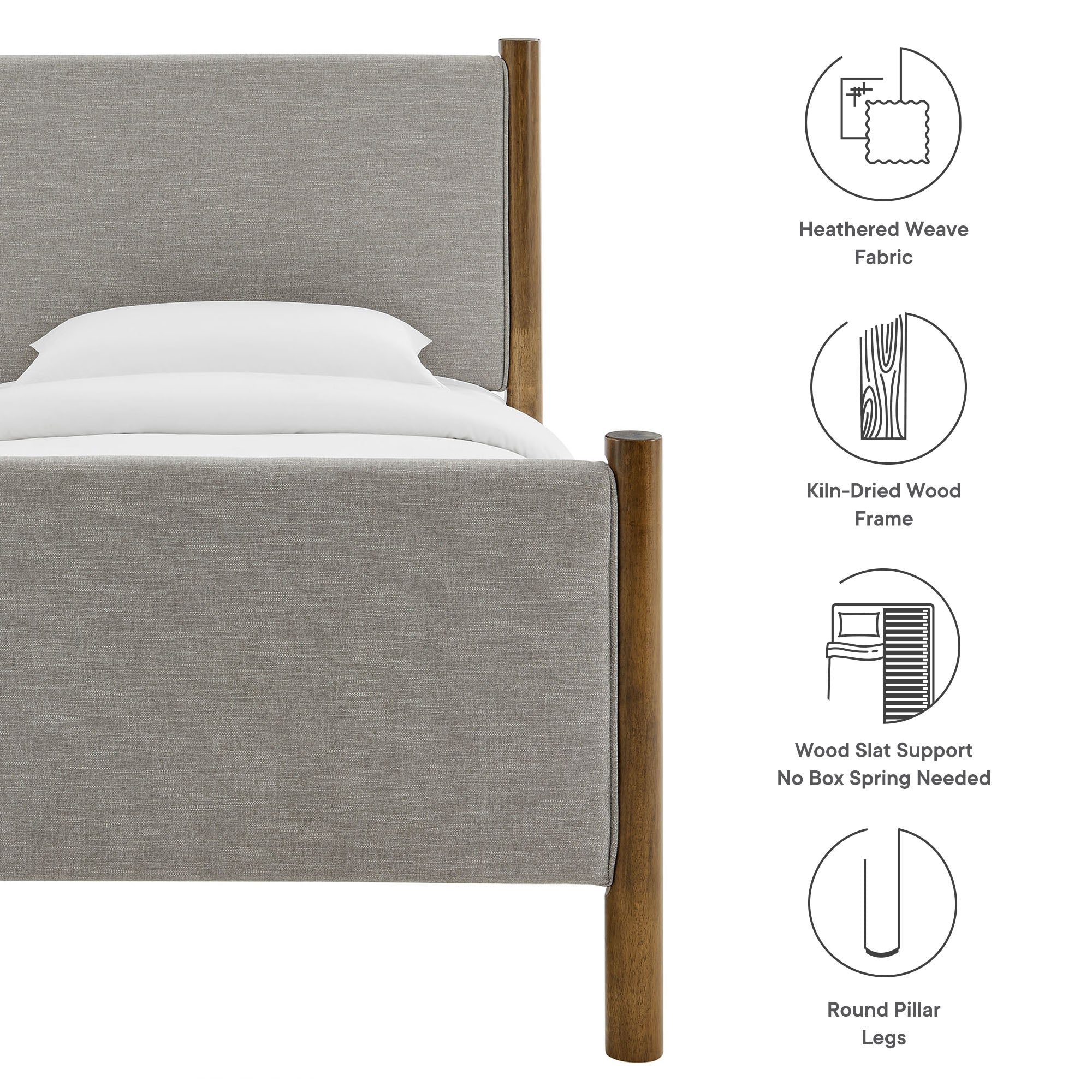 Maven Twin Size Fabric Upholstered Platform Bed by Modway - Image 35