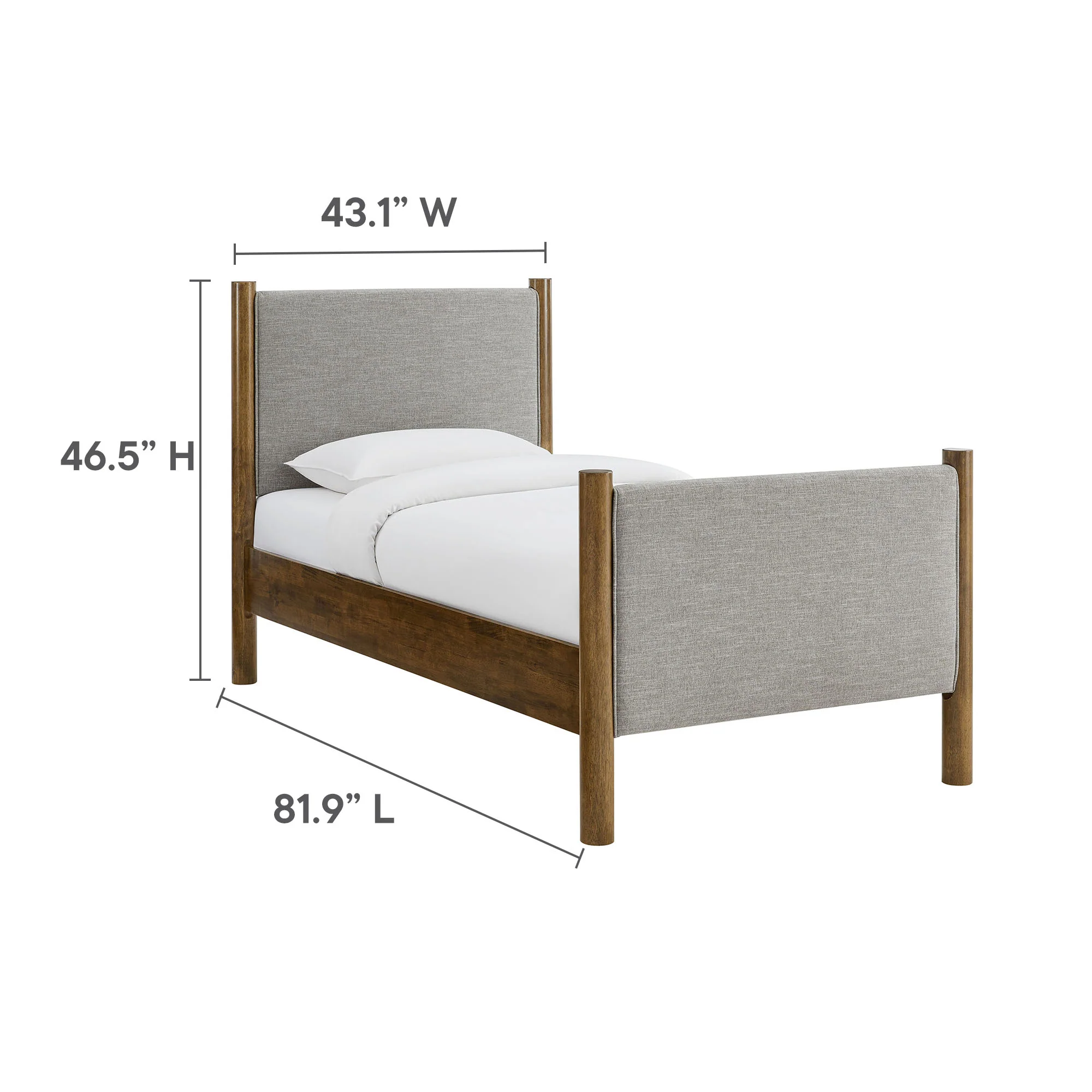 Maven Twin Size Fabric Upholstered Platform Bed by Modway - Image 36