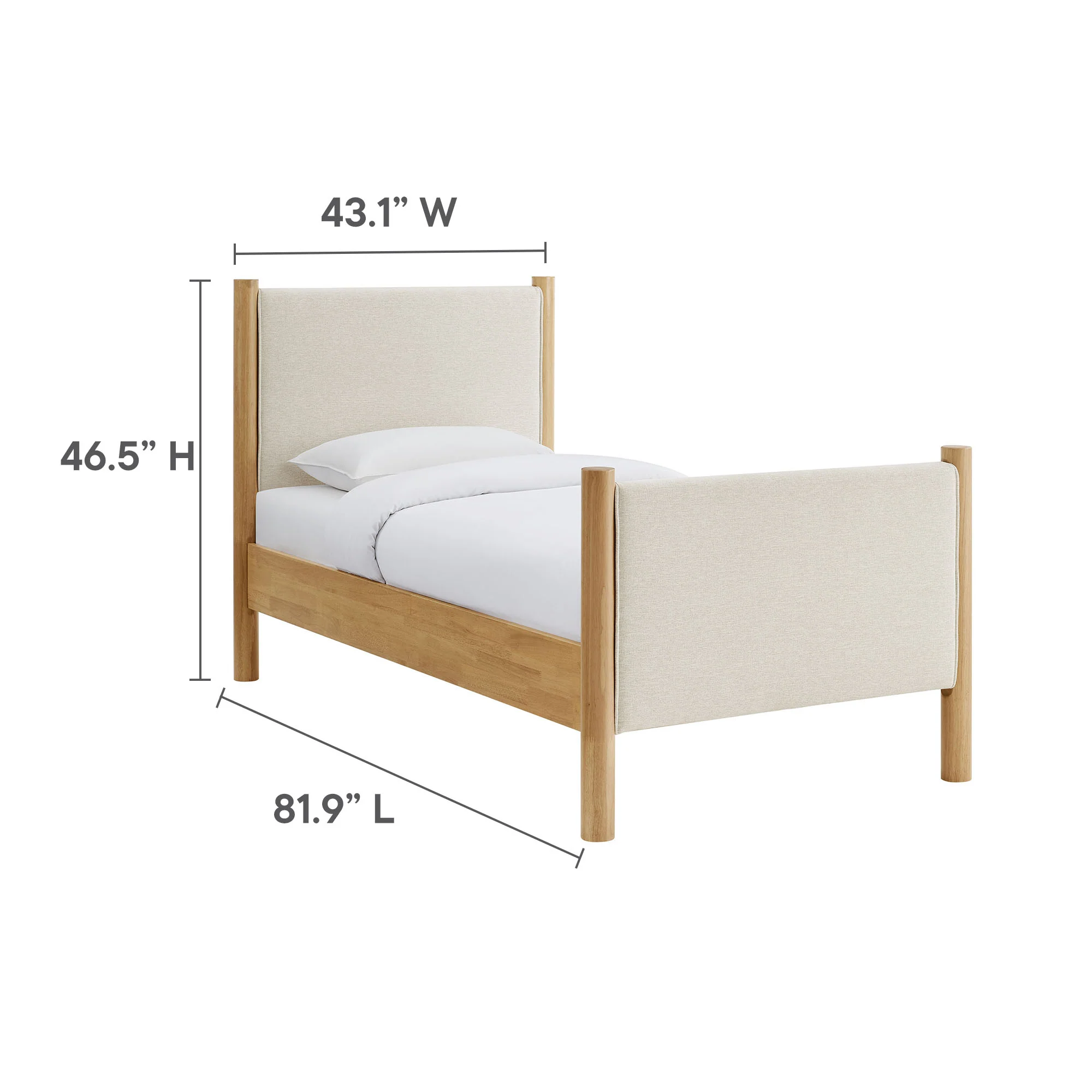 Maven Twin Size Fabric Upholstered Platform Bed by Modway - Image 9