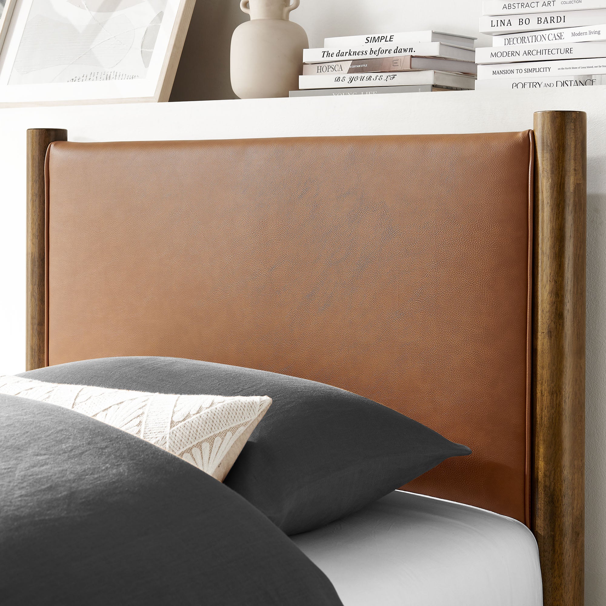 Maven Twin Size Vegan Leather Upholstered Platform Bed by Modway - Image 15