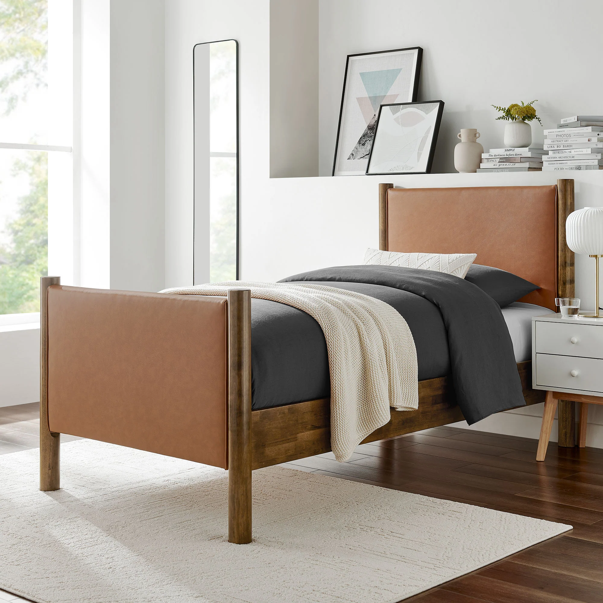 Maven Twin Size Vegan Leather Upholstered Platform Bed by Modway - Image 16