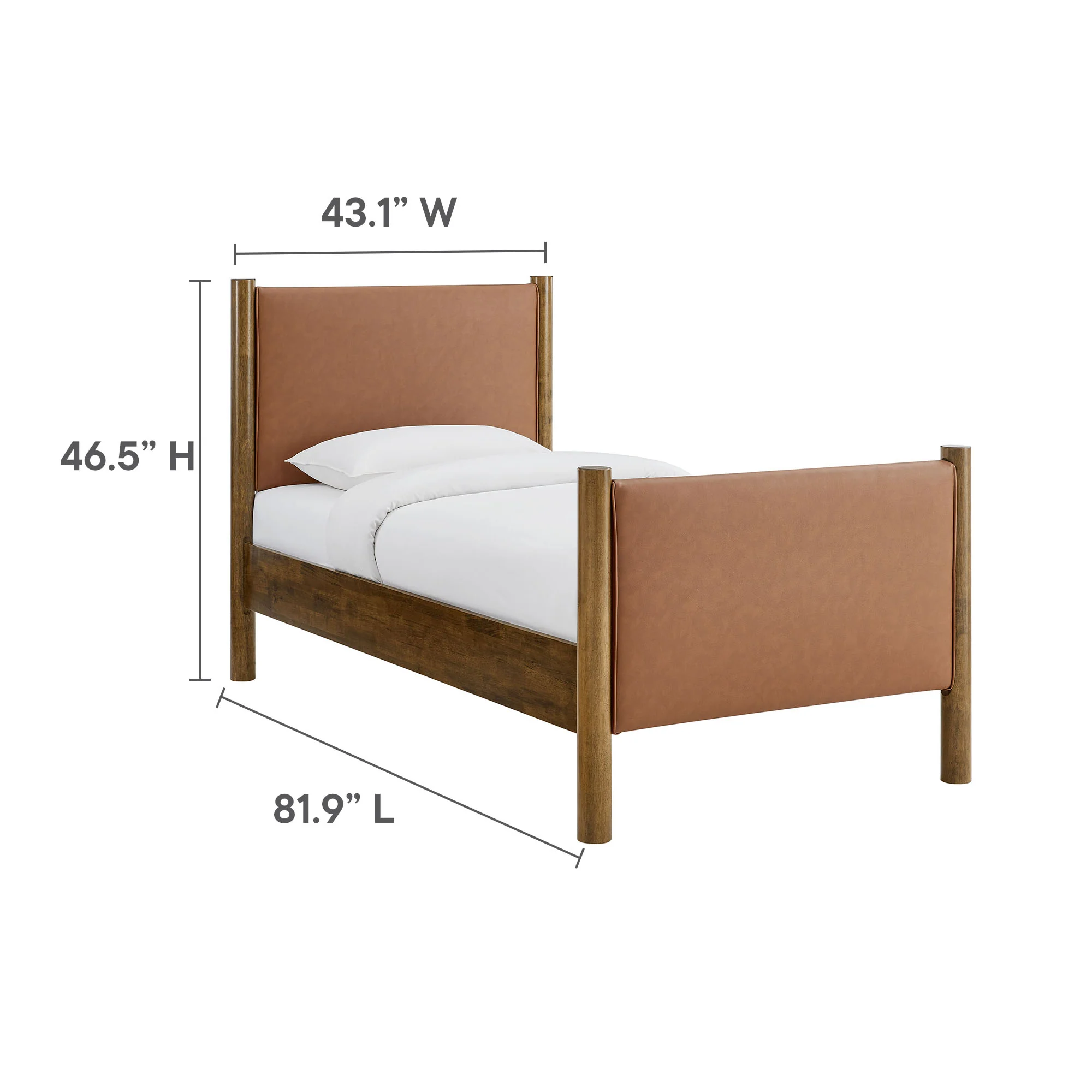 Maven Twin Size Vegan Leather Upholstered Platform Bed by Modway - Image 18
