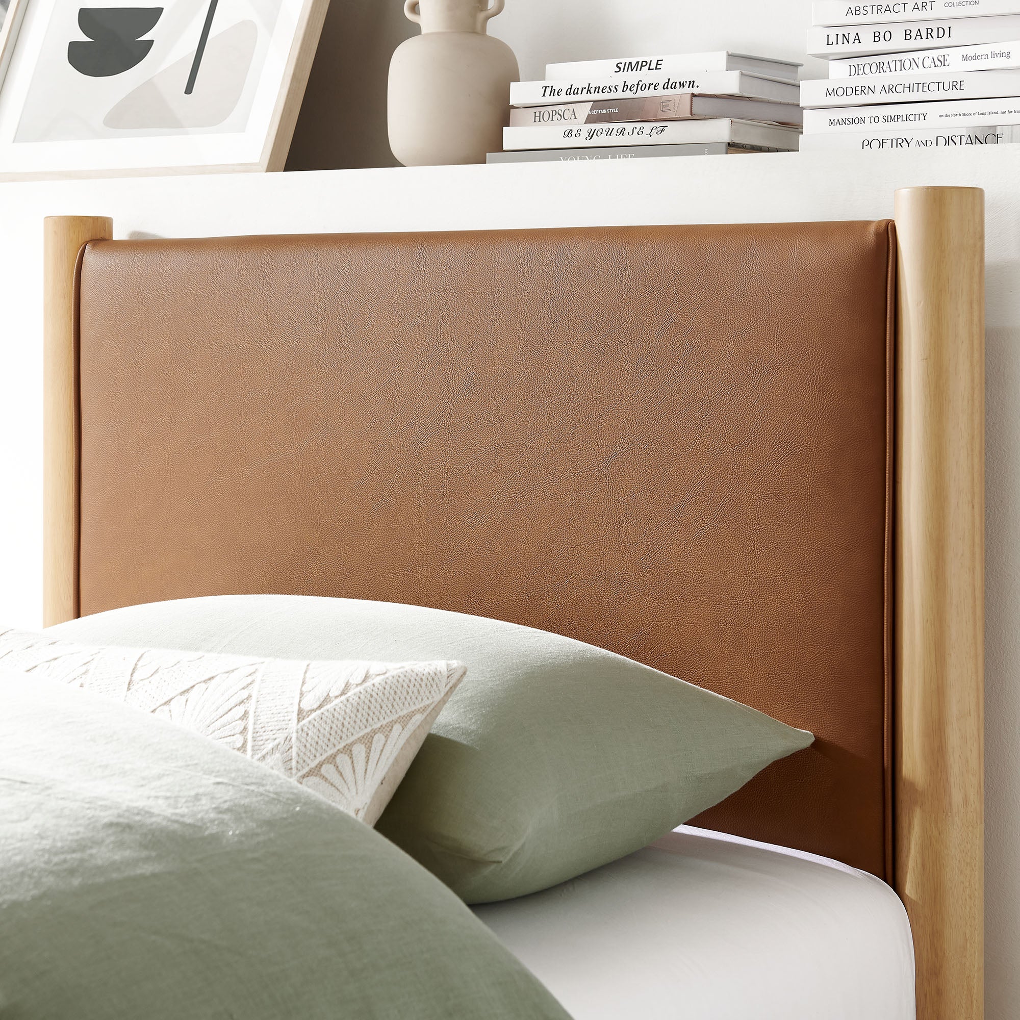 Maven Twin Size Vegan Leather Upholstered Platform Bed by Modway - Image 7
