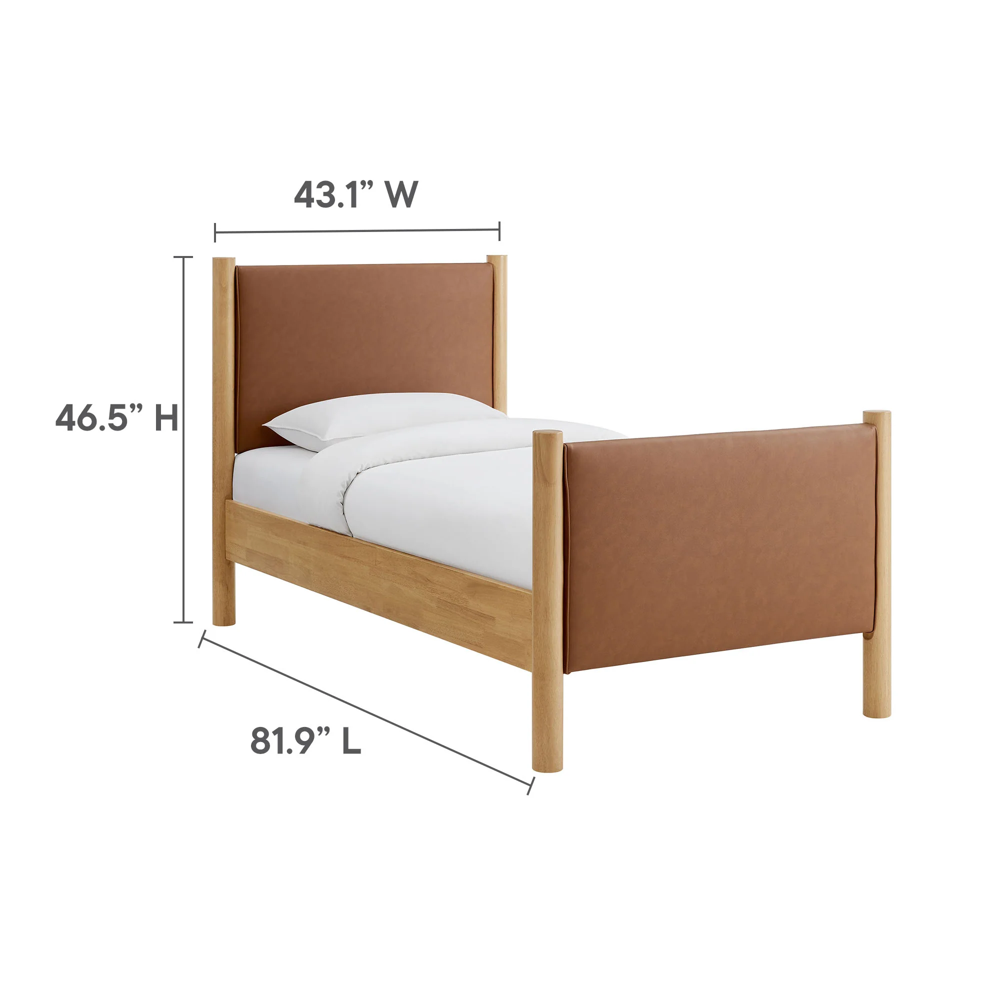 Maven Twin Size Vegan Leather Upholstered Platform Bed by Modway - Image 9