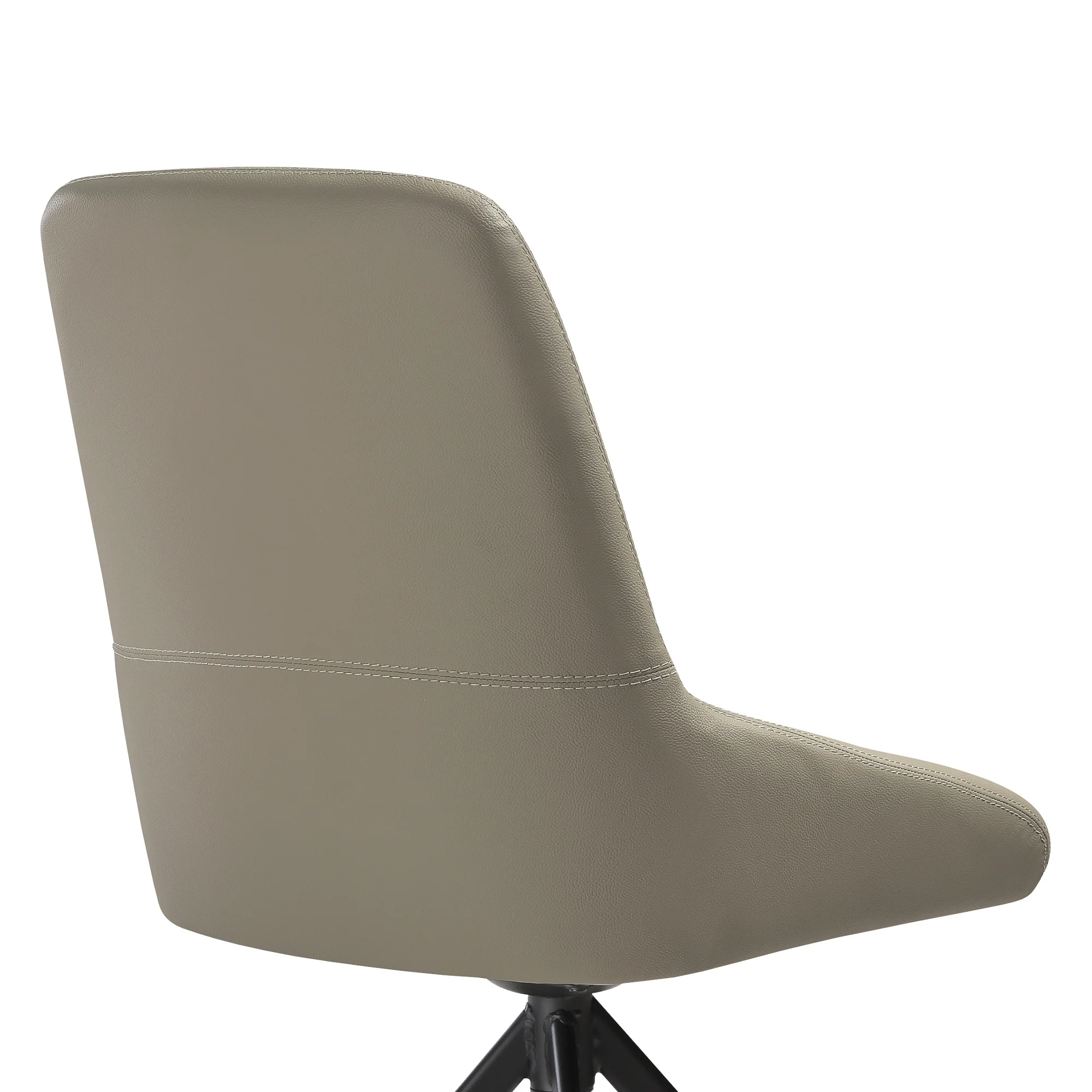 Maverick Swivel Upholstered Dining Chair in Taupe Gray Faux Leather with Black Metal Legs - Set of 2 By Armen Living - Image 12