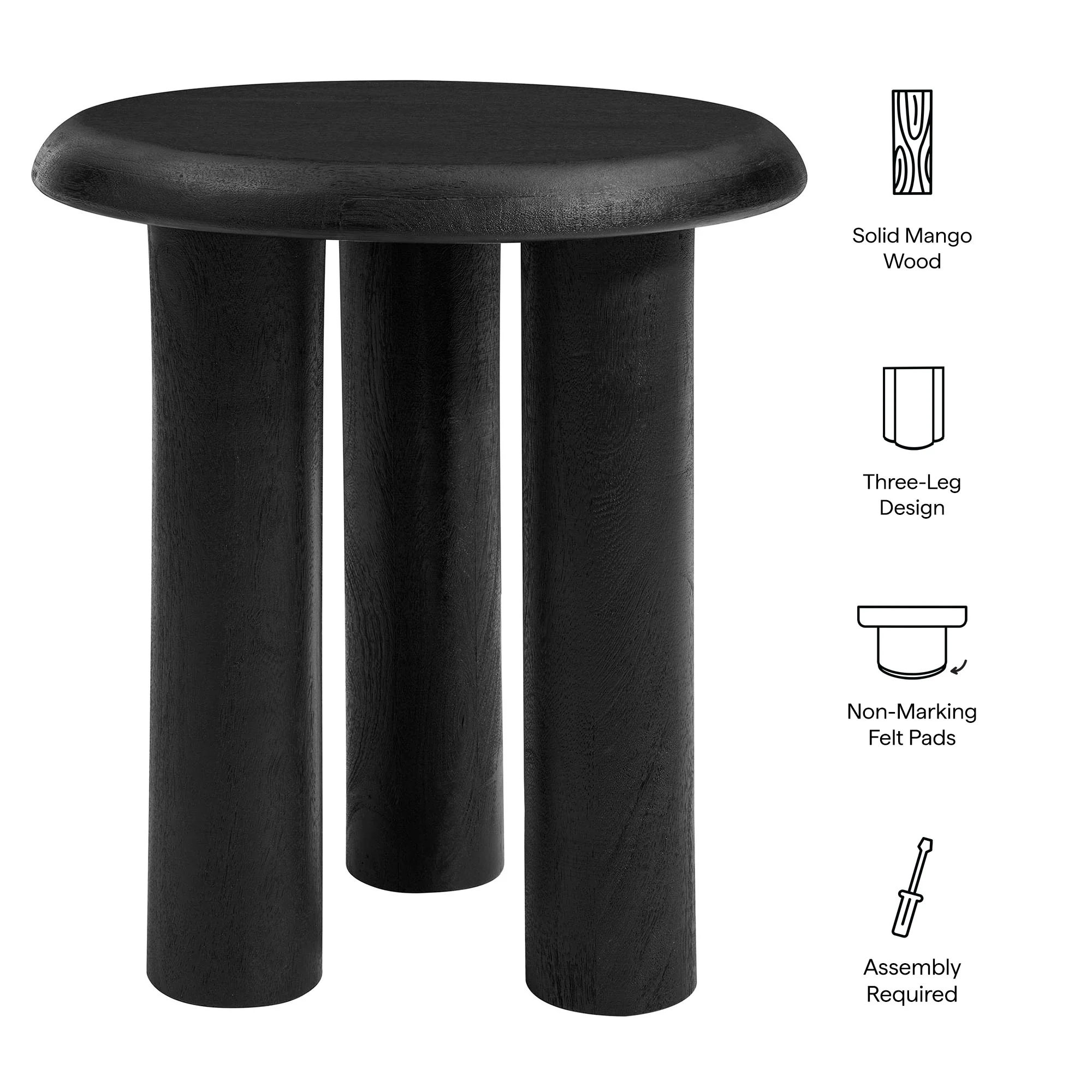 Mavina Mango Wood Side Table by Modway - Image 6