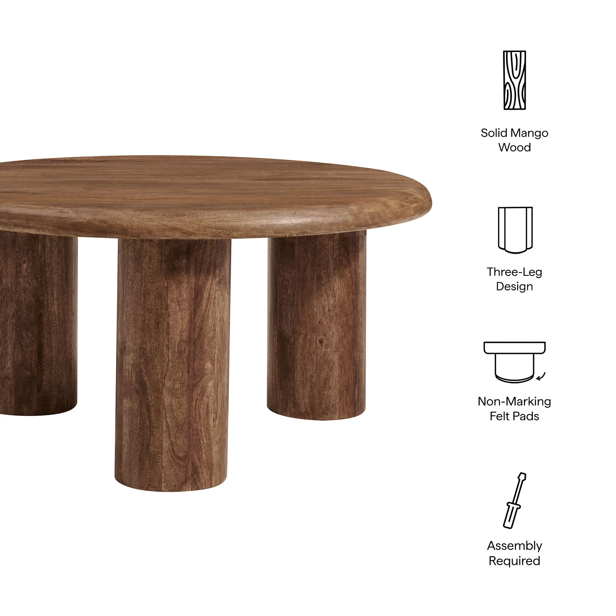 Mavina Round Mango Wood Coffee Table by Modway - Image 15