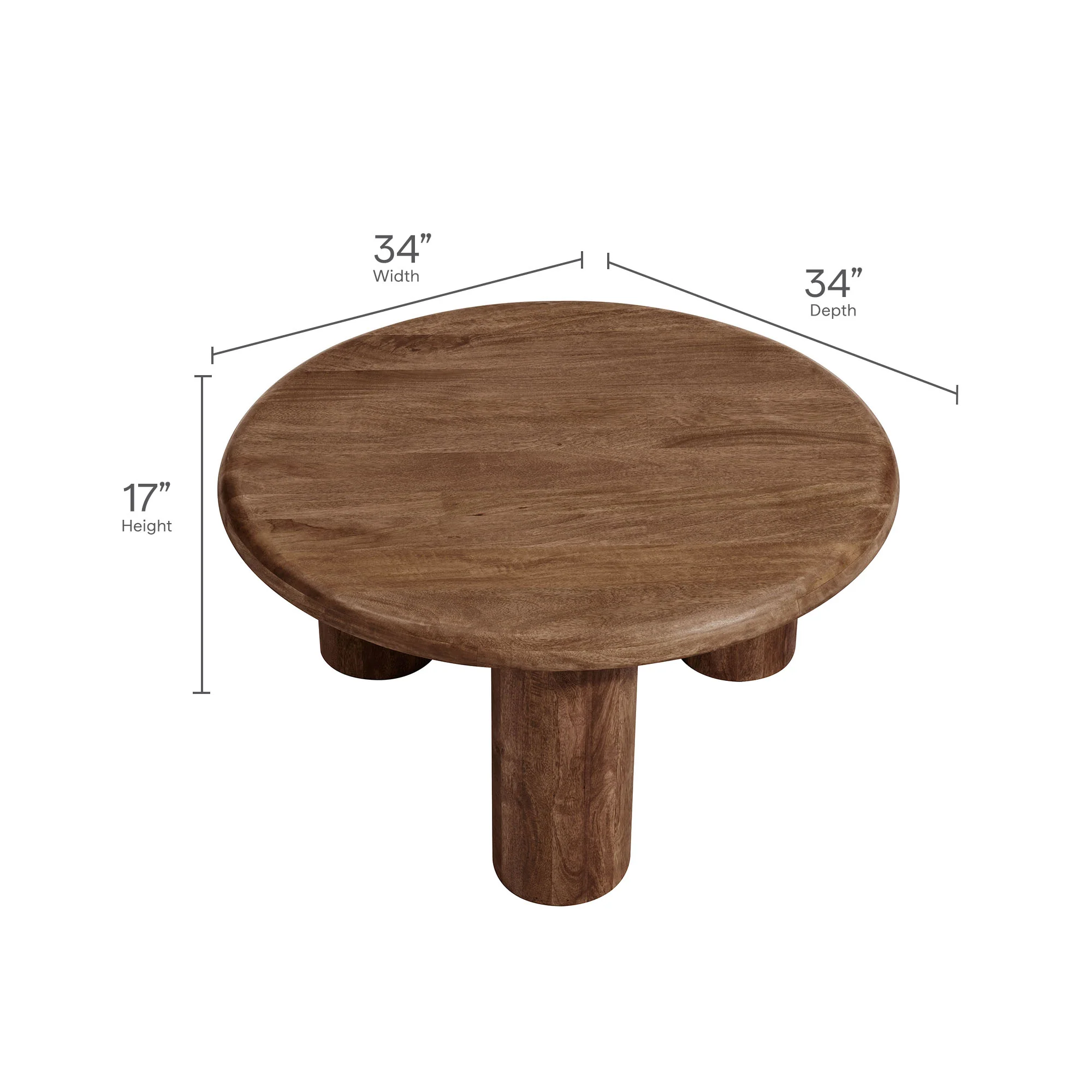 Mavina Round Mango Wood Coffee Table by Modway - Image 16