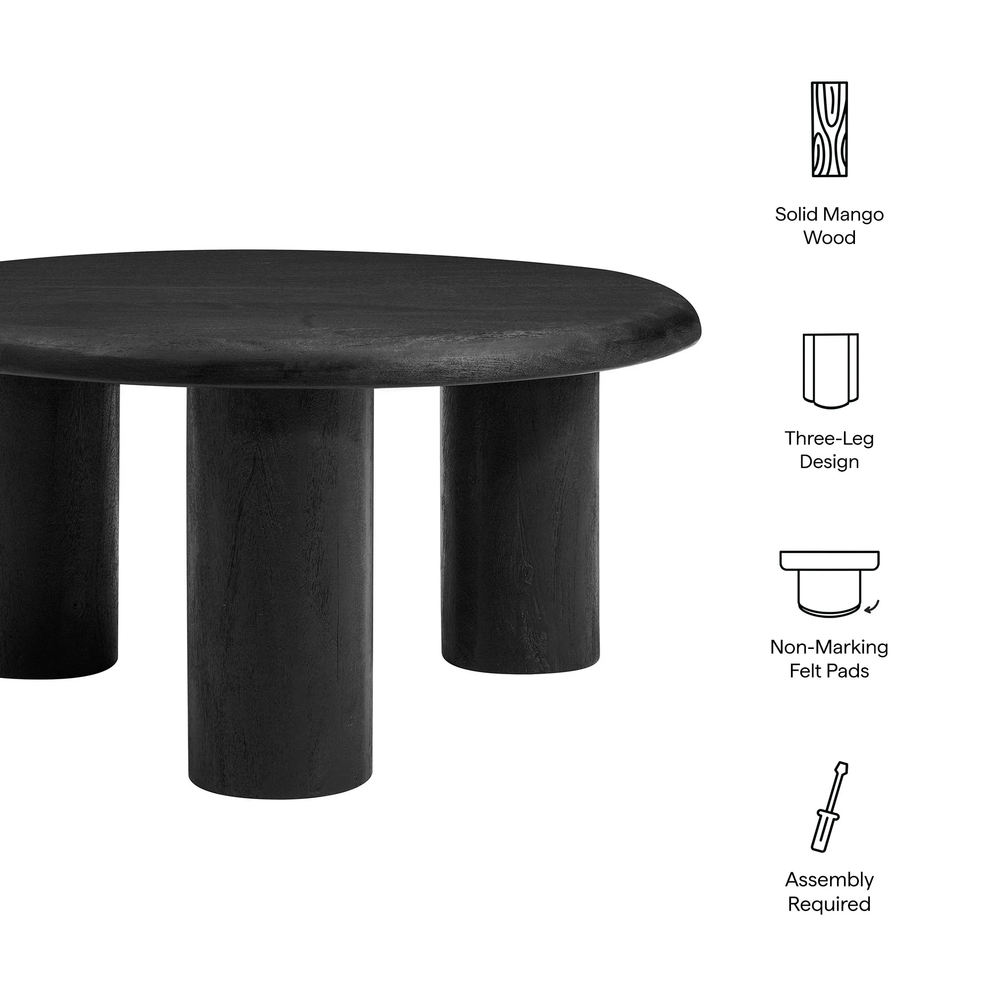 Mavina Round Mango Wood Coffee Table by Modway - Image 7