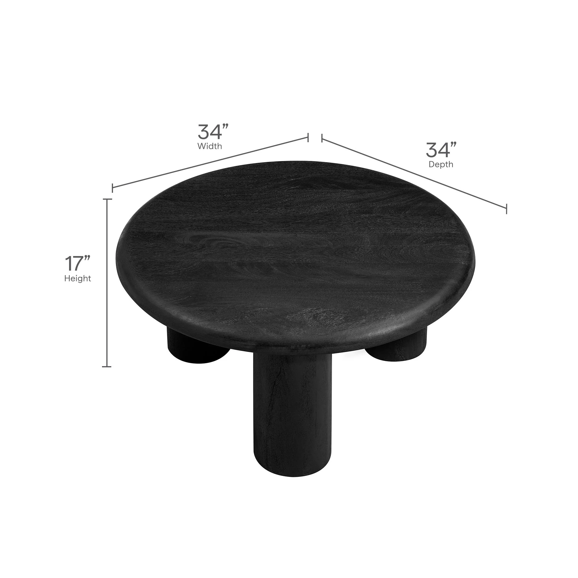 Mavina Round Mango Wood Coffee Table by Modway - Image 8
