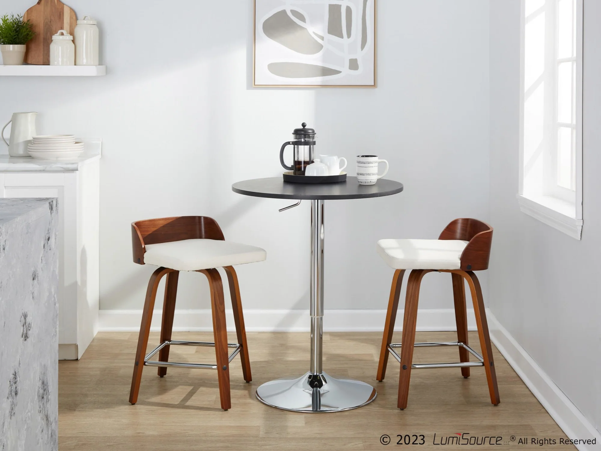 Maya 24" Fixed-Height Counter Stool - Set of 2 By LumiSource - B24-MAYAFB-GRTZS2 WLWLCHAR2 - Image 15