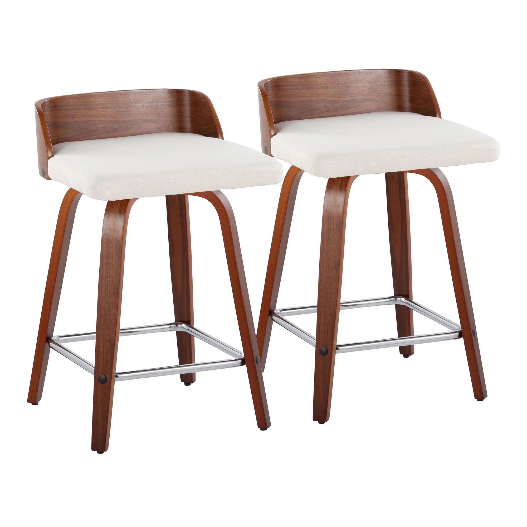 Maya 24" Fixed-Height Counter Stool - Set of 2 By LumiSource - B24-MAYAFB-GRTZS2 WLWLCHAR2 - Image 16