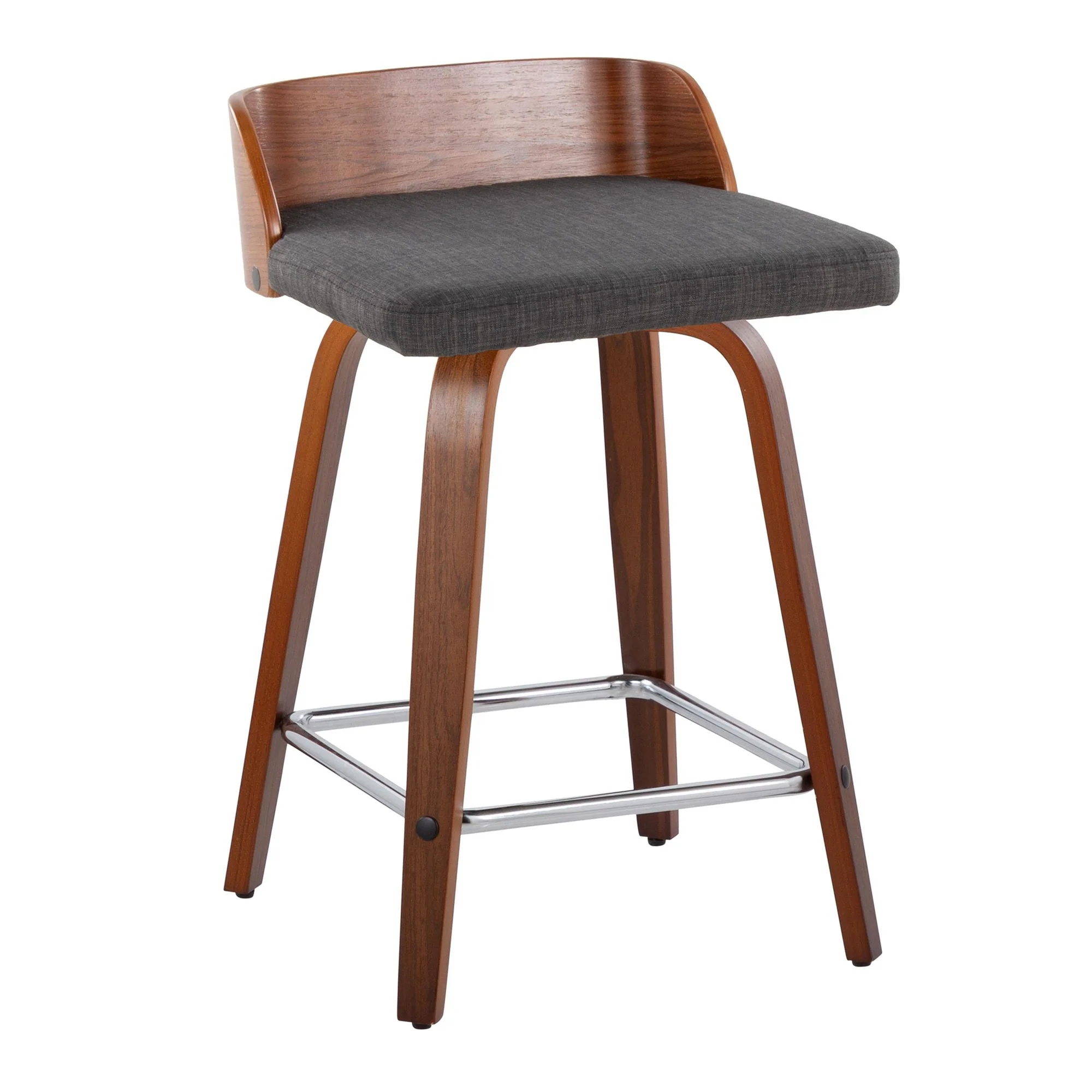 Maya 24" Fixed-Height Counter Stool - Set of 2 By LumiSource - B24-MAYAFB-GRTZS2 WLWLCHAR2 - Image 6