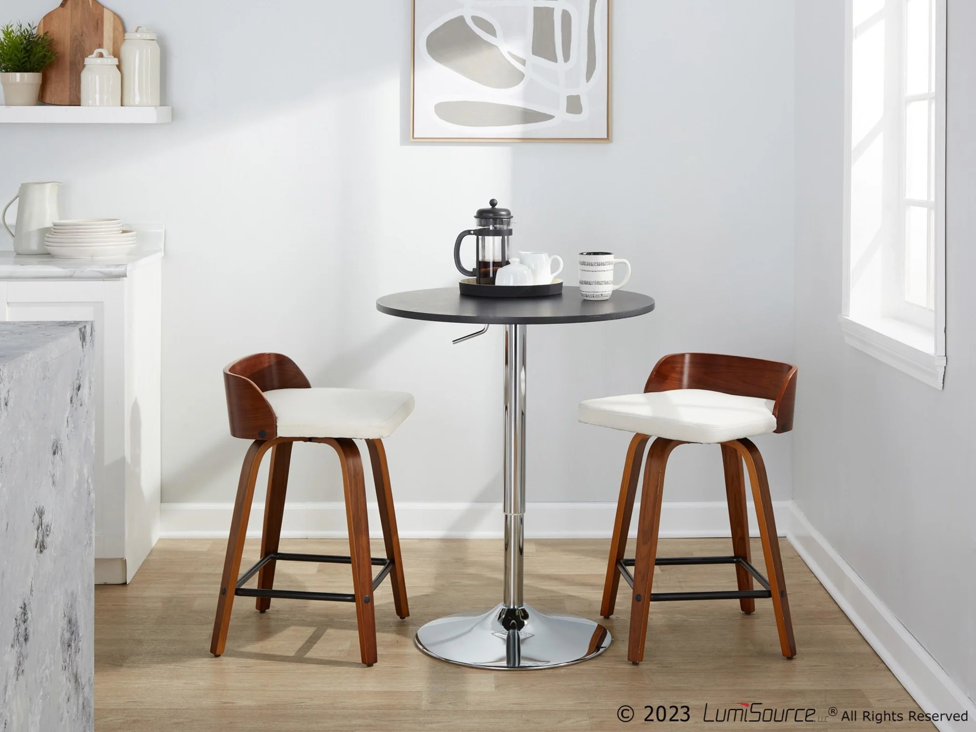 Maya 24" Fixed-Height Counter Stool - Set of 2 By LumiSource - B24-MAYAFB-GRTZX2 WLWLCHAR2 - Image 12