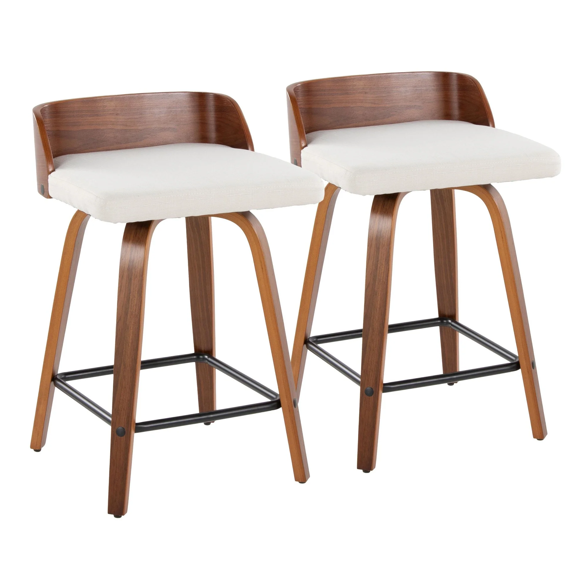 Maya 24" Fixed-Height Counter Stool - Set of 2 By LumiSource - B24-MAYAFB-GRTZX2 WLWLCHAR2 - Image 15