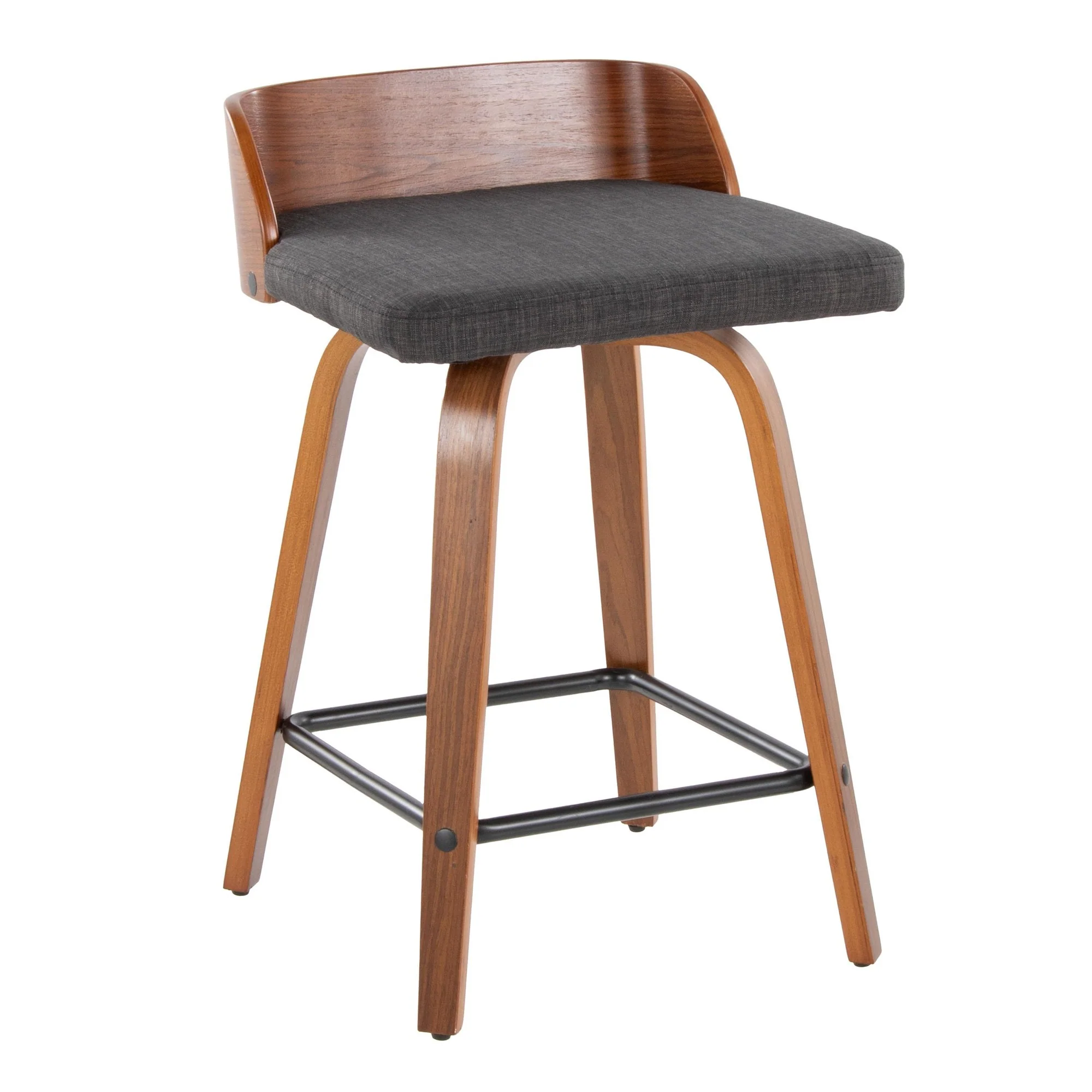 Maya 24" Fixed-Height Counter Stool - Set of 2 By LumiSource - B24-MAYAFB-GRTZX2 WLWLCHAR2 - Image 6