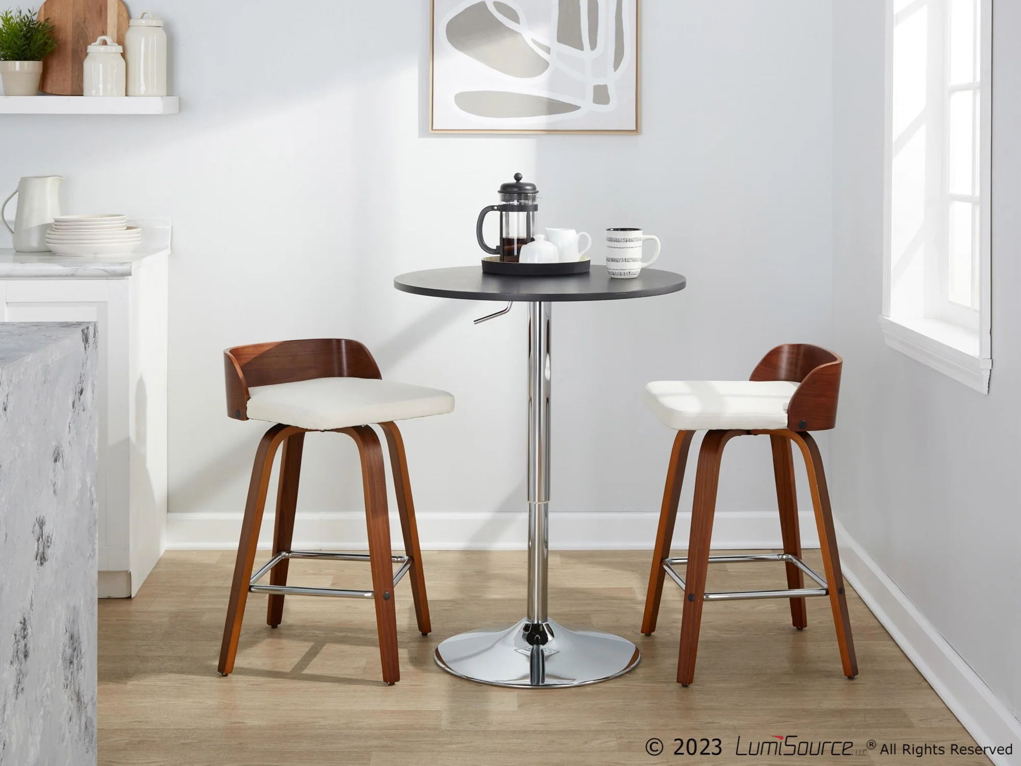 Maya 26" Fixed-Height Counter Stool - Set of 2 By LumiSource - B26-MAYAFB-GRTZS2 WLWLCHAR2 - Image 14