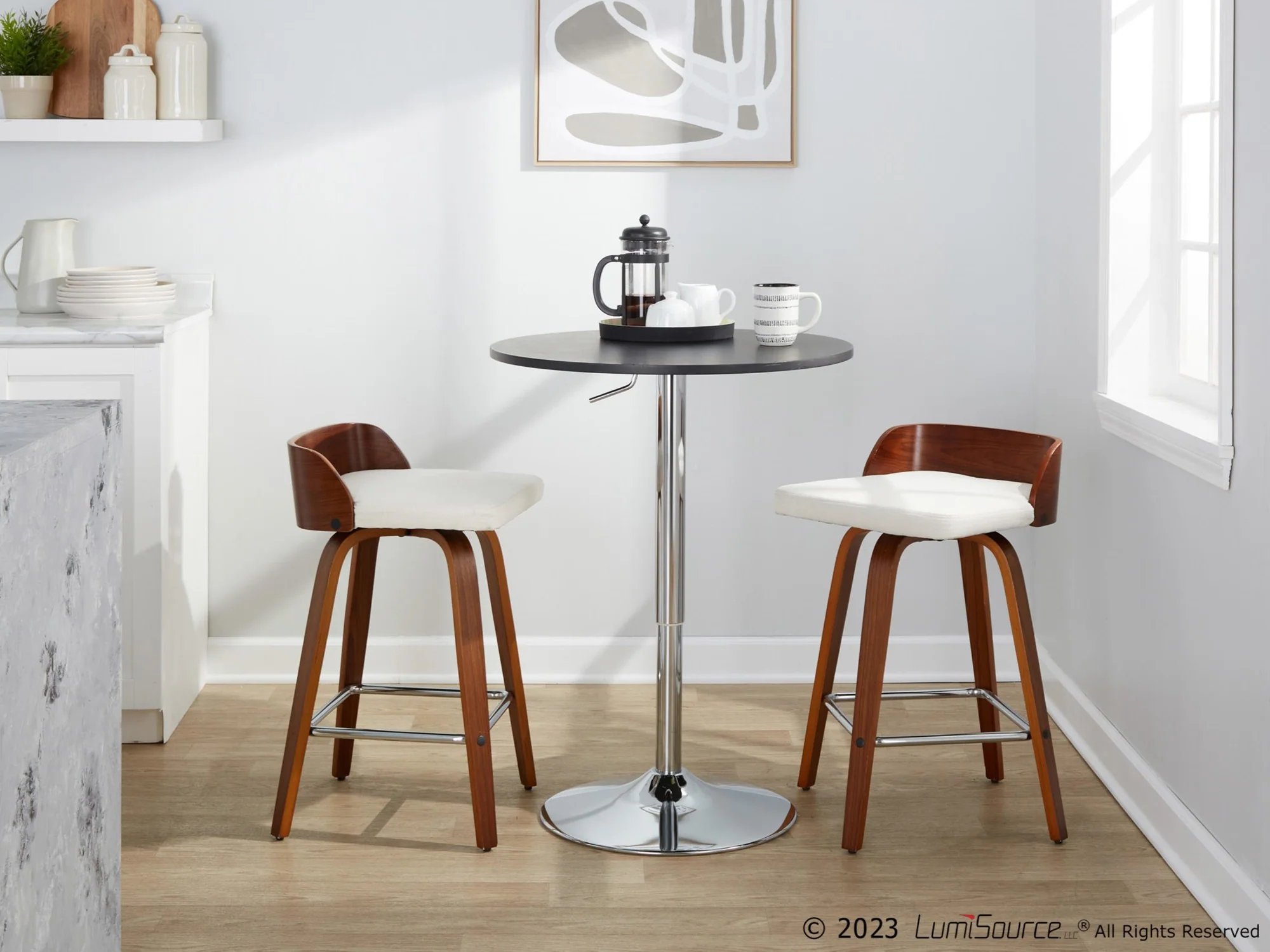 Maya 26" Fixed-Height Counter Stool - Set of 2 By LumiSource - B26-MAYAFB-GRTZS2 WLWLCHAR2 - Image 15