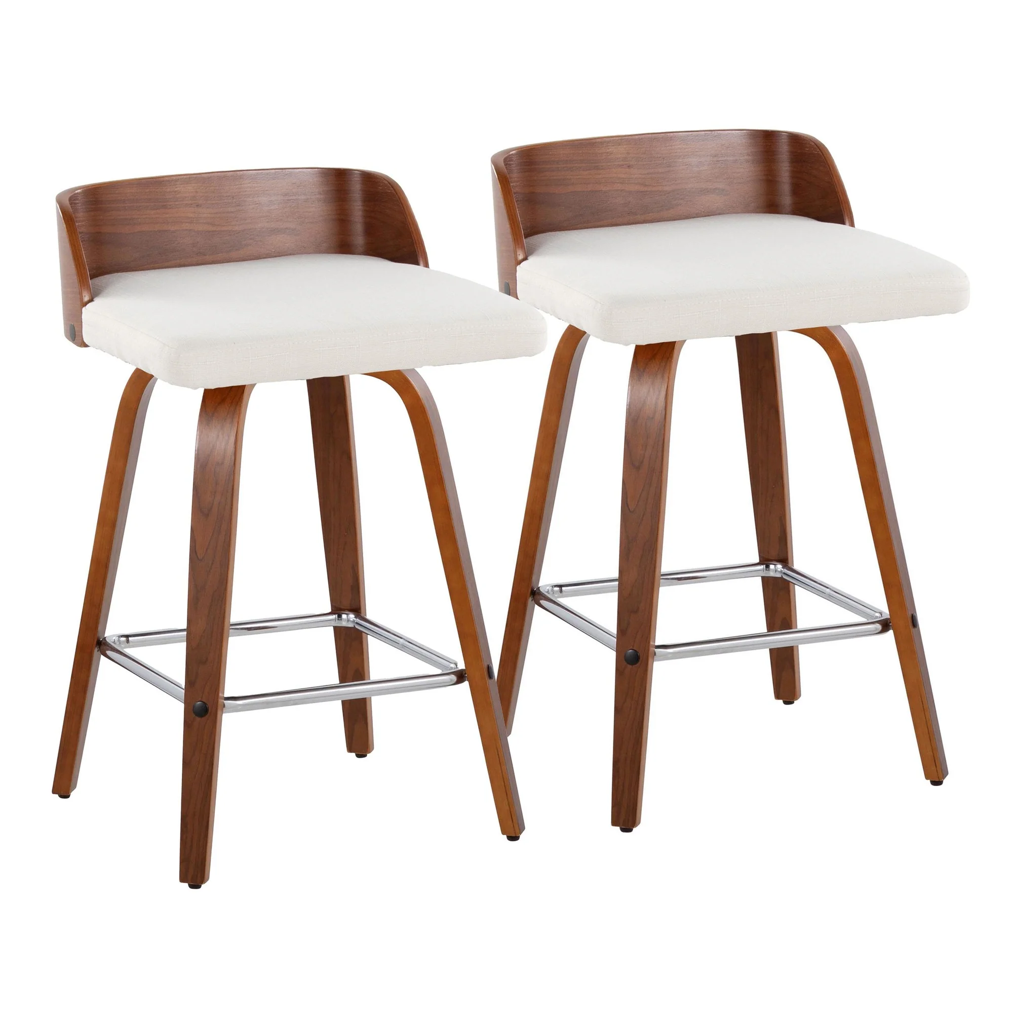 Maya 26" Fixed-Height Counter Stool - Set of 2 By LumiSource - B26-MAYAFB-GRTZS2 WLWLCHAR2 - Image 16