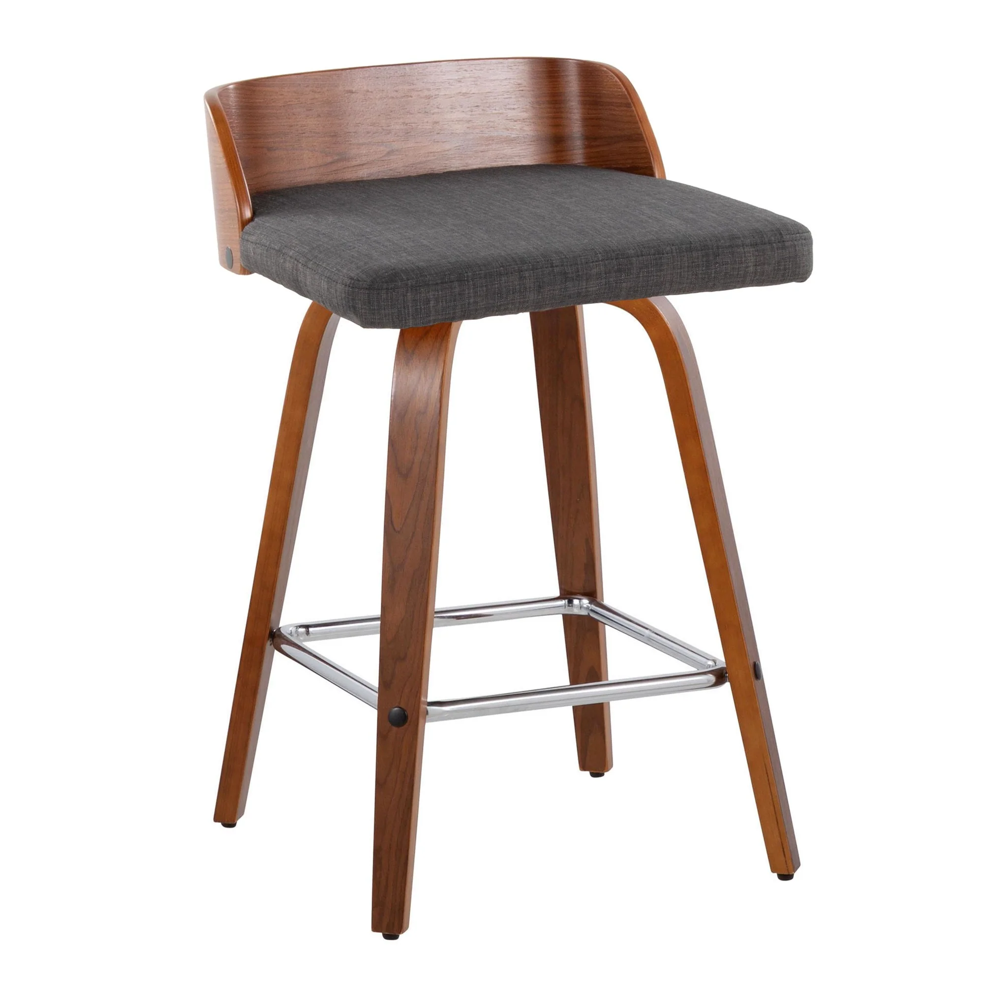 Maya 26" Fixed-Height Counter Stool - Set of 2 By LumiSource - B26-MAYAFB-GRTZS2 WLWLCHAR2 - Image 6