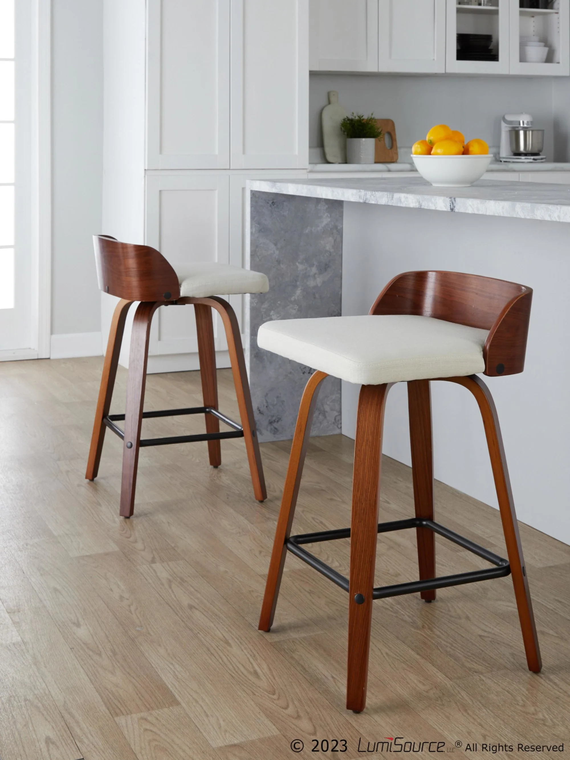 Maya 26" Fixed-Height Counter Stool - Set of 2 By LumiSource - B26-MAYAFB-GRTZX2 WLWLCHAR2 - Image 11