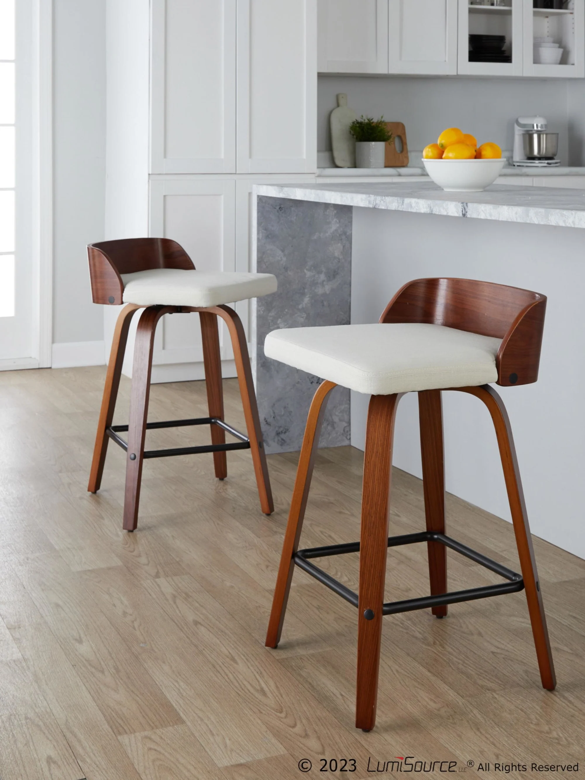 Maya 26" Fixed-Height Counter Stool - Set of 2 By LumiSource - B26-MAYAFB-GRTZX2 WLWLCHAR2 - Image 12