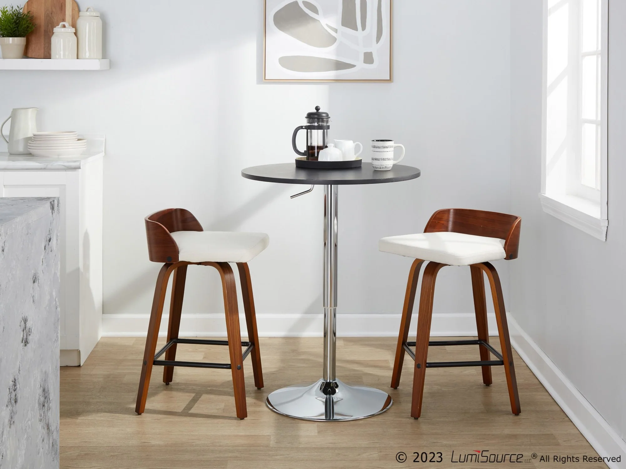 Maya 26" Fixed-Height Counter Stool - Set of 2 By LumiSource - B26-MAYAFB-GRTZX2 WLWLCHAR2 - Image 13
