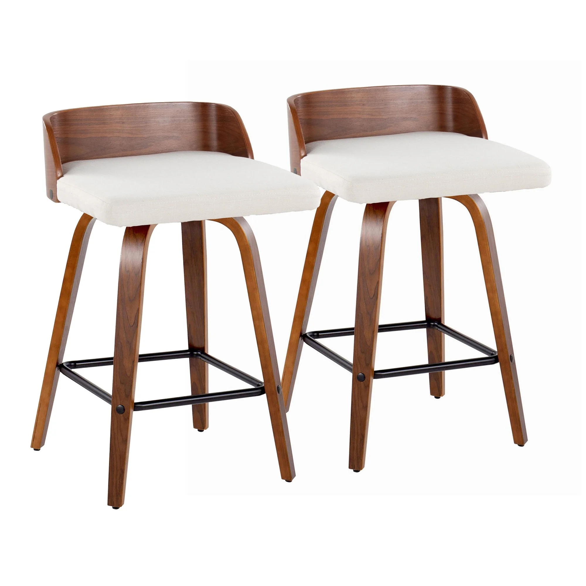 Maya 26" Fixed-Height Counter Stool - Set of 2 By LumiSource - B26-MAYAFB-GRTZX2 WLWLCHAR2 - Image 15