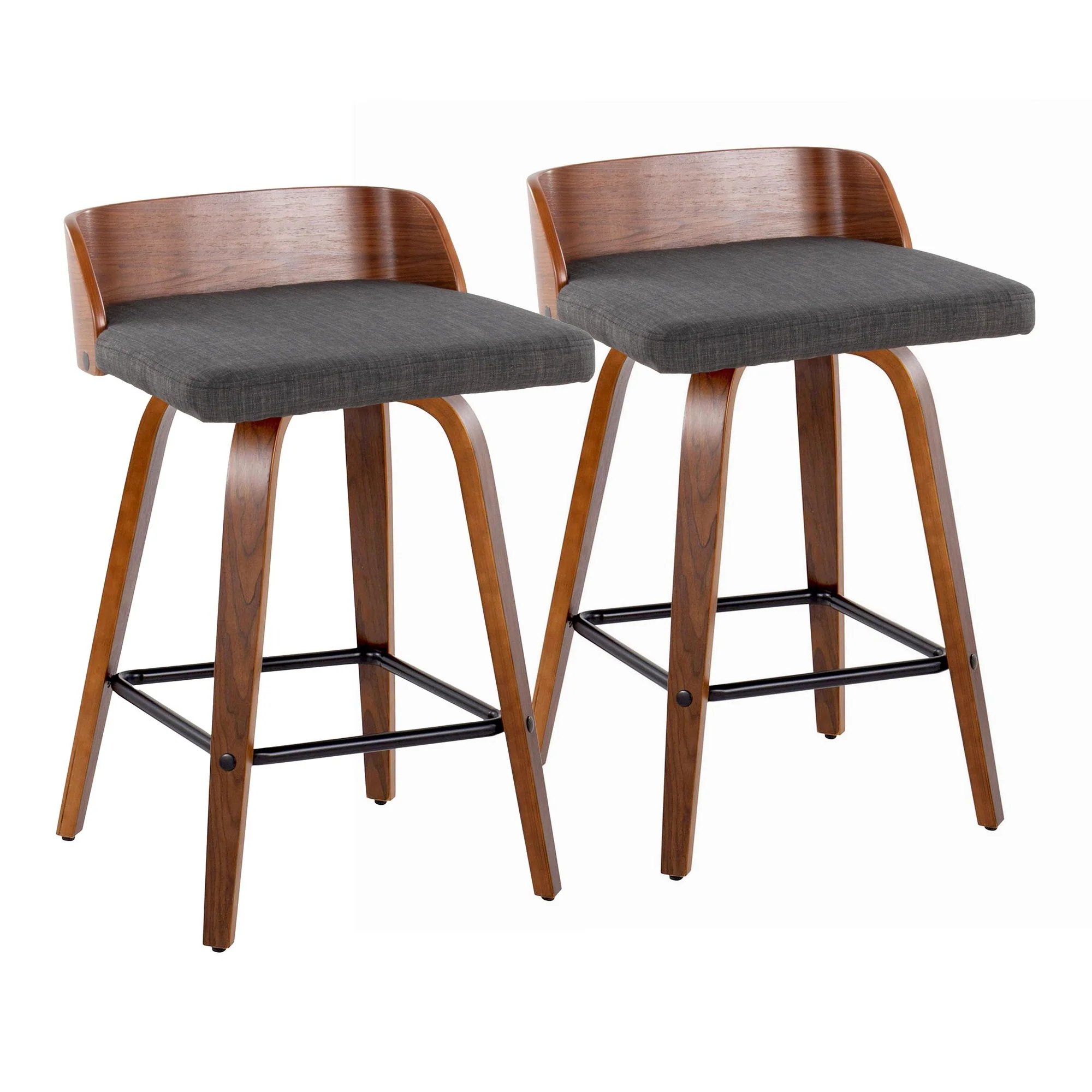 Maya 26" Fixed-Height Counter Stool - Set of 2 By LumiSource - B26-MAYAFB-GRTZX2 WLWLCHAR2 - Image 5