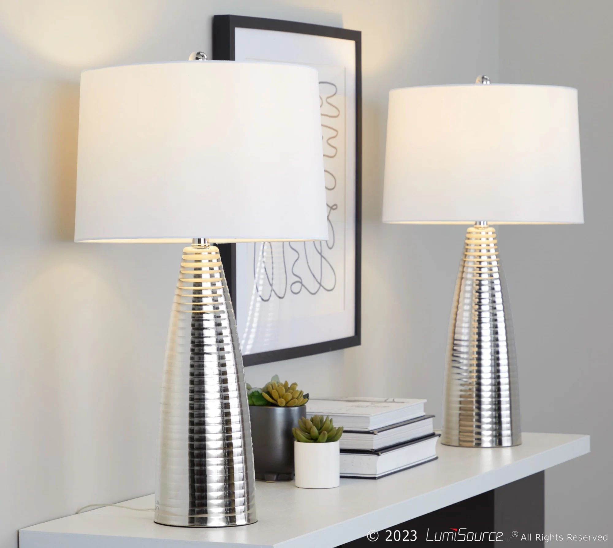Maya 27" Metal Table Lamp - Set of 2 By LumiSource - GTS28-MAYA AUW2 - Image 7