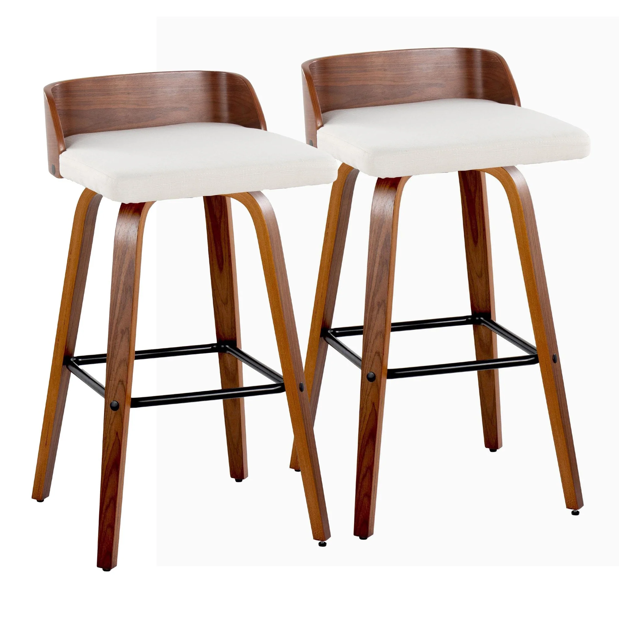 Maya 30" Fixed-Height Barstool - Set of 2 By LumiSource - B30-MAYAFB-GRTZX2 WLWLCHAR2 - Image 14