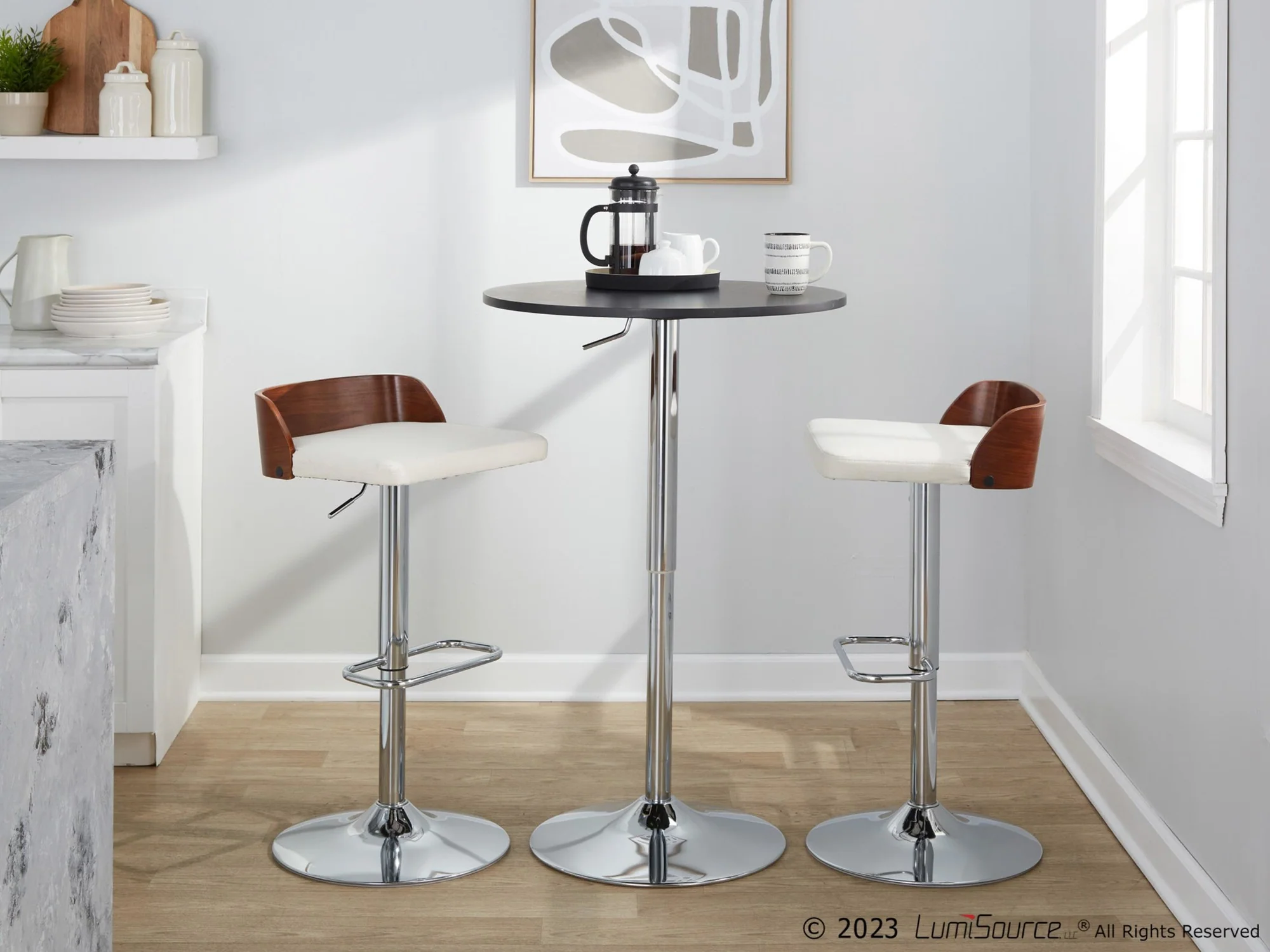Maya Adjustable Barstool - Set of 2 By LumiSource - BS-MAYAFB-RR2 CHRWLCHAR2 - Image 12