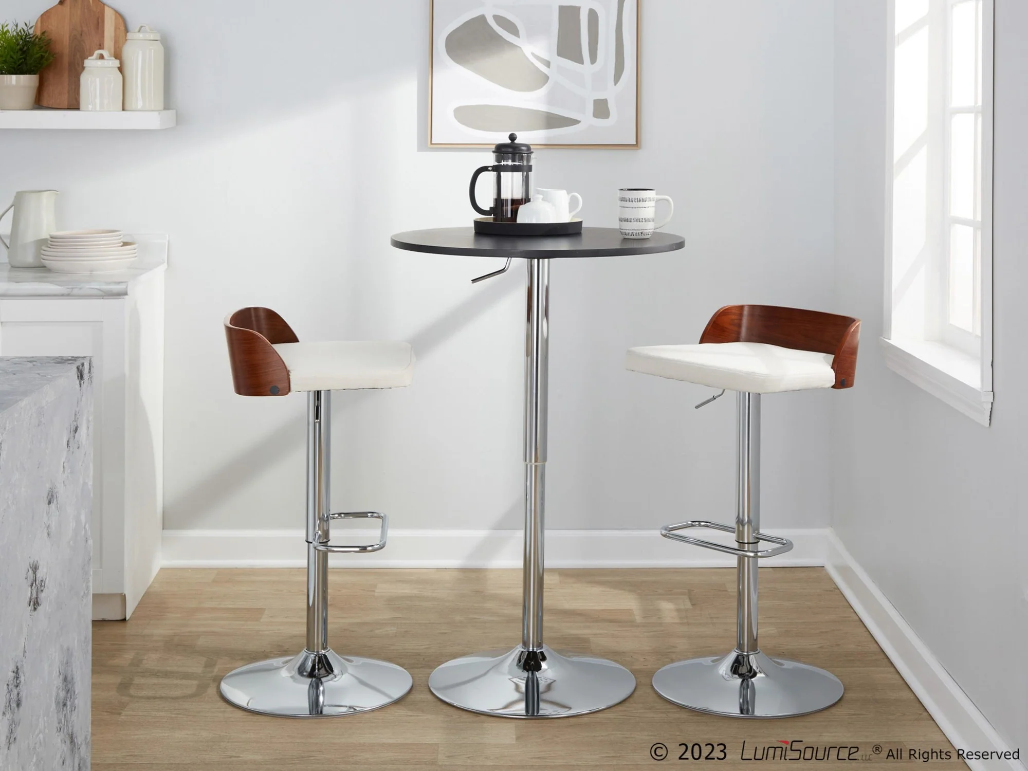 Maya Adjustable Barstool - Set of 2 By LumiSource - BS-MAYAFB-RR2 CHRWLCHAR2 - Image 13