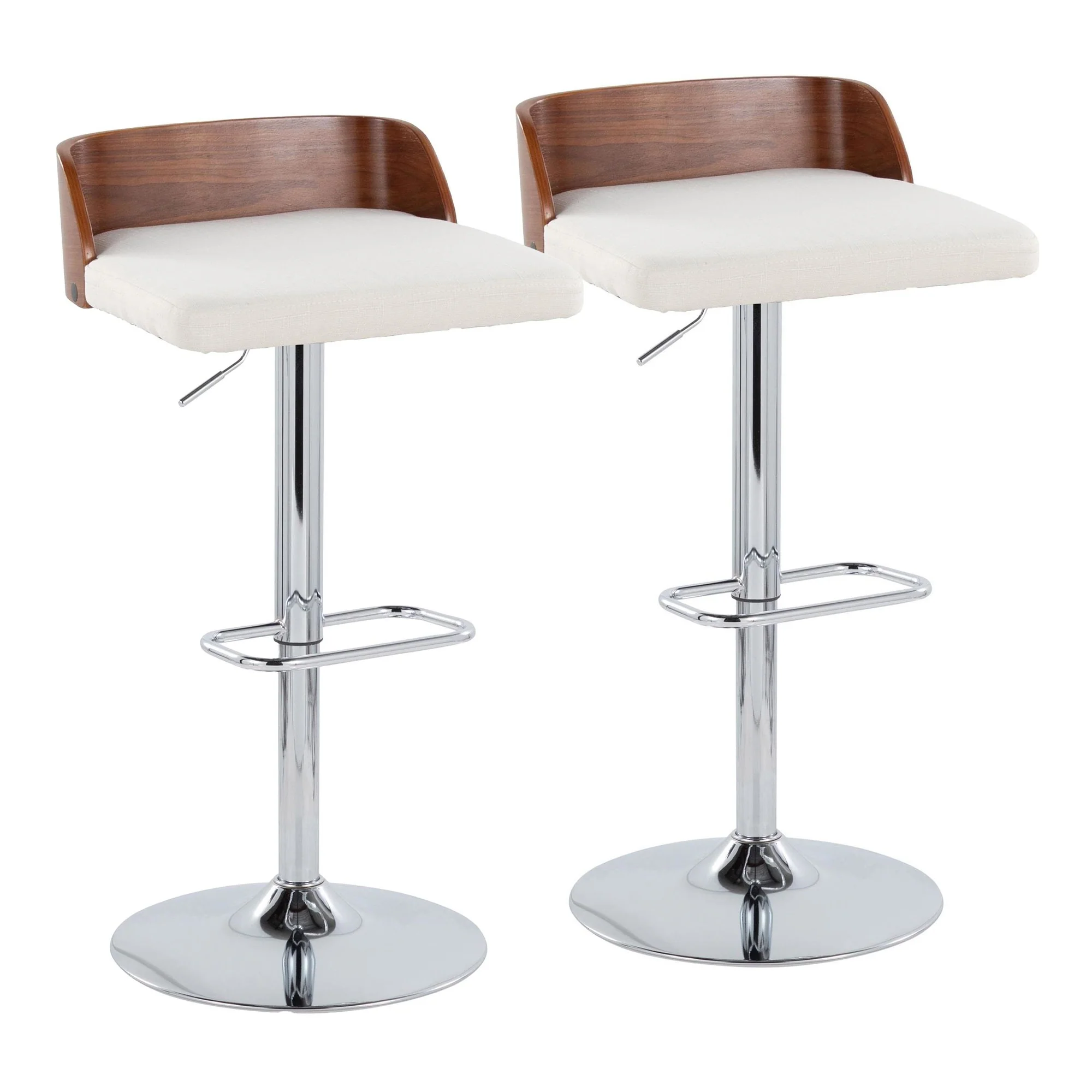 Maya Adjustable Barstool - Set of 2 By LumiSource - BS-MAYAFB-RR2 CHRWLCHAR2 - Image 16
