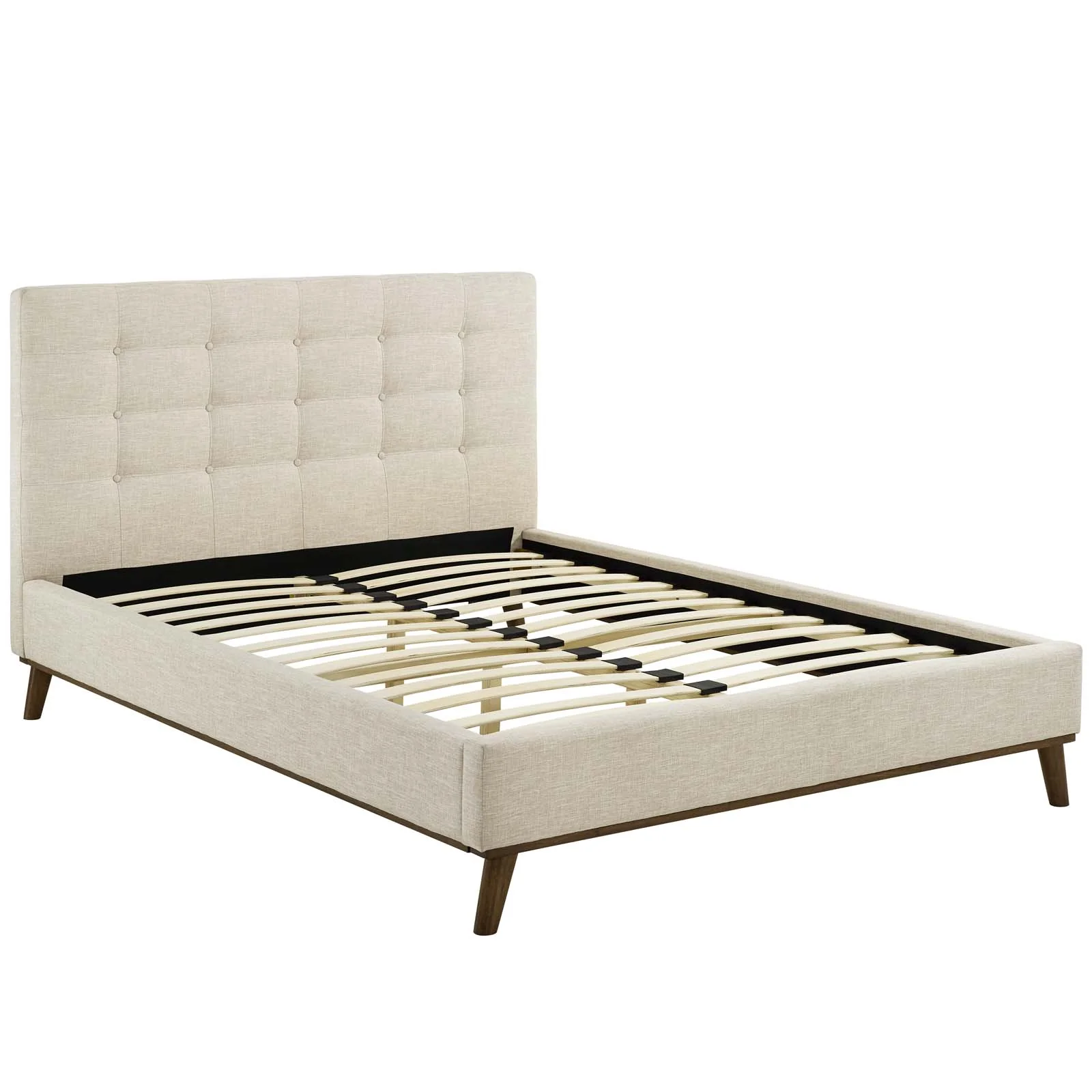 McKenzie Queen Biscuit Tufted Upholstered Fabric Platform Bed By Modway - MOD-6005 - Image 3