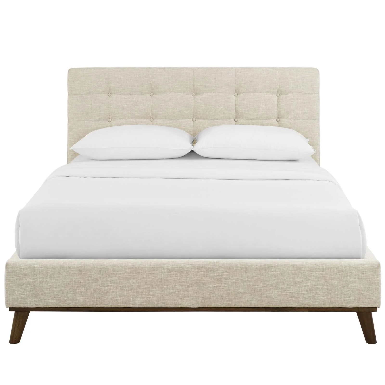 McKenzie Queen Biscuit Tufted Upholstered Fabric Platform Bed By Modway - MOD-6005 - Image 5