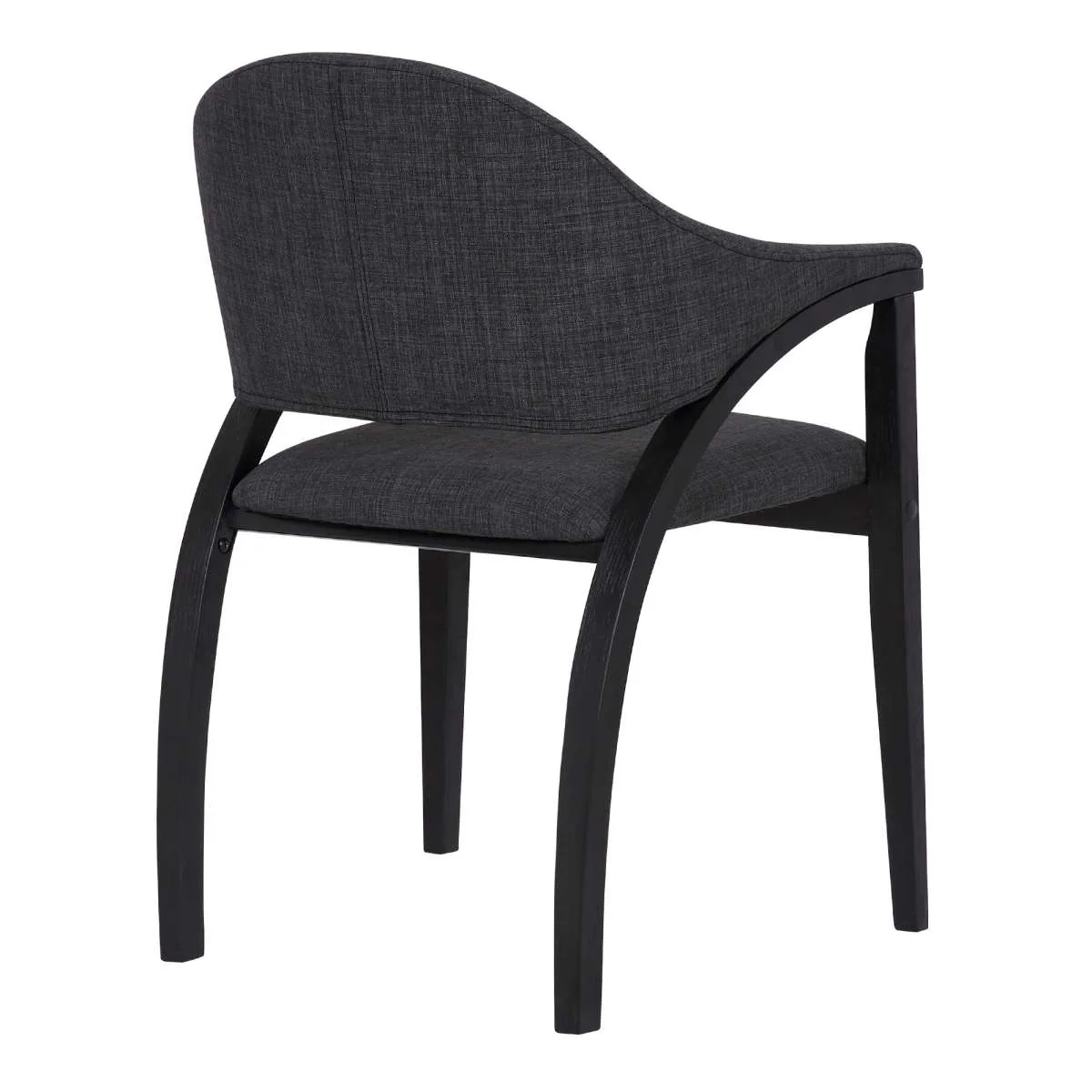 Meadow Contemporary Dining Chair in Black Brush Wood Finish and Charcoal Fabric - Set of 2 By Armen Living - Image 4