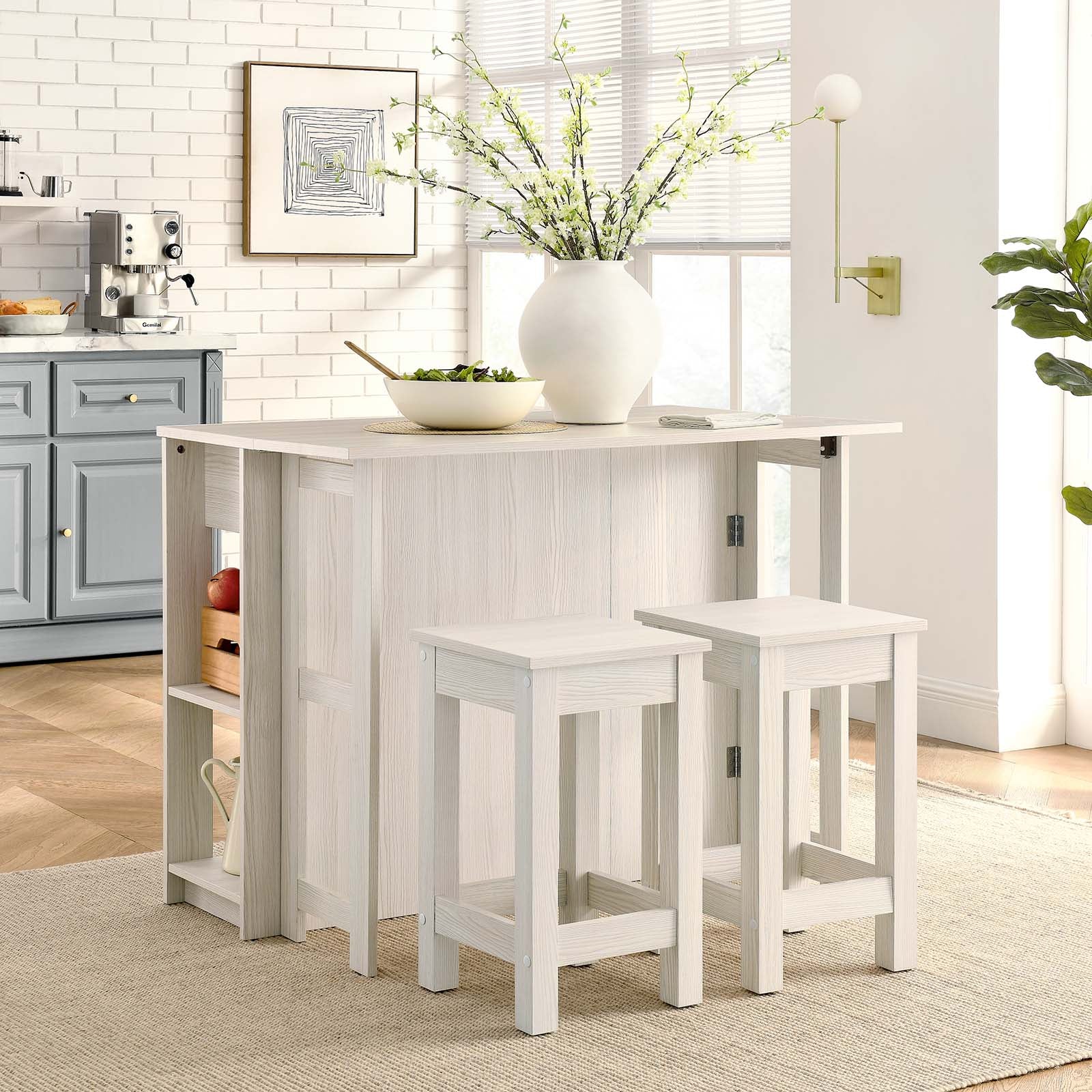 Meadowbrook 3-Piece Kitchen Island and Stool Set By Modway - EEI-6731 - Image 5