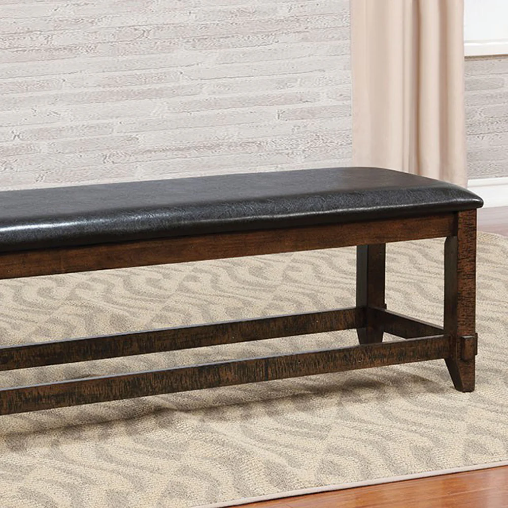 Meagan I Transitional Style Bench , Brown Cherry By Benzara - Image 2