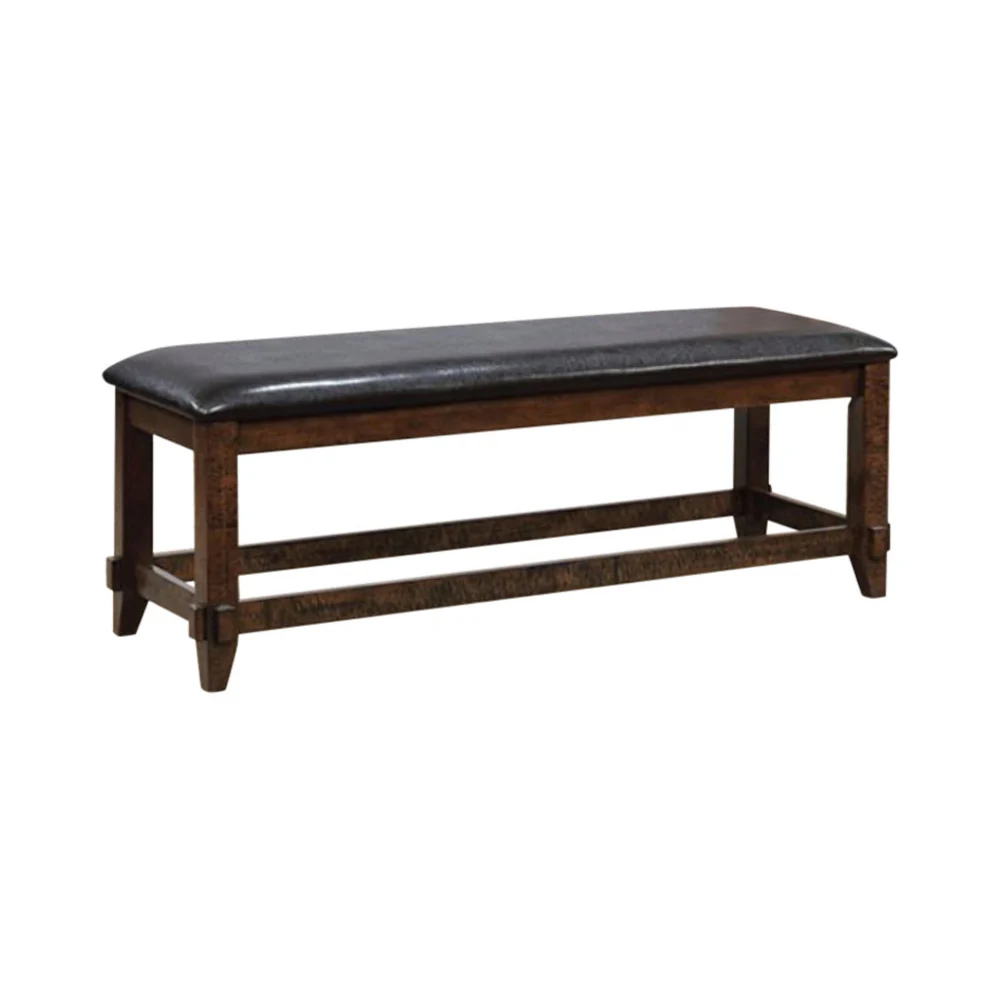 Meagan I Transitional Style Bench , Brown Cherry By Benzara - Image 3