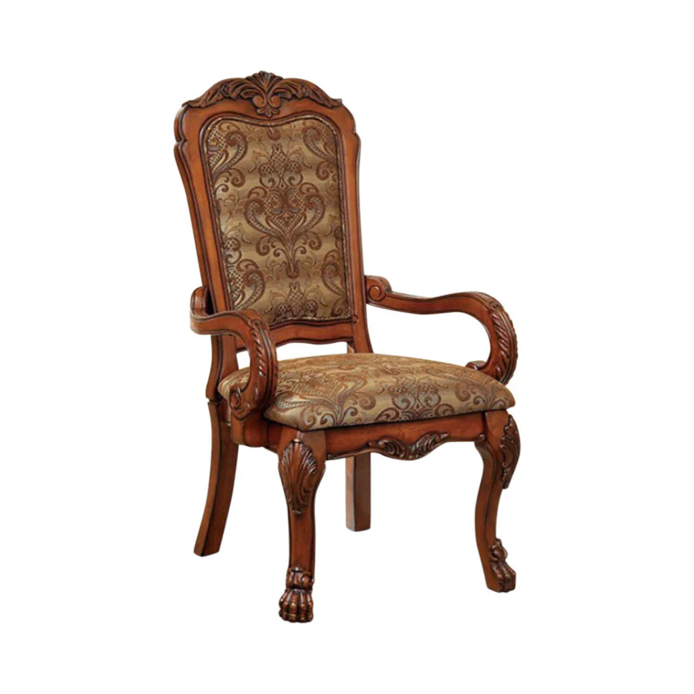 Medieve Arm Chair Seat - Cal Foam, Antique Oak Finish, Set Of Two By Benzara - Image 2