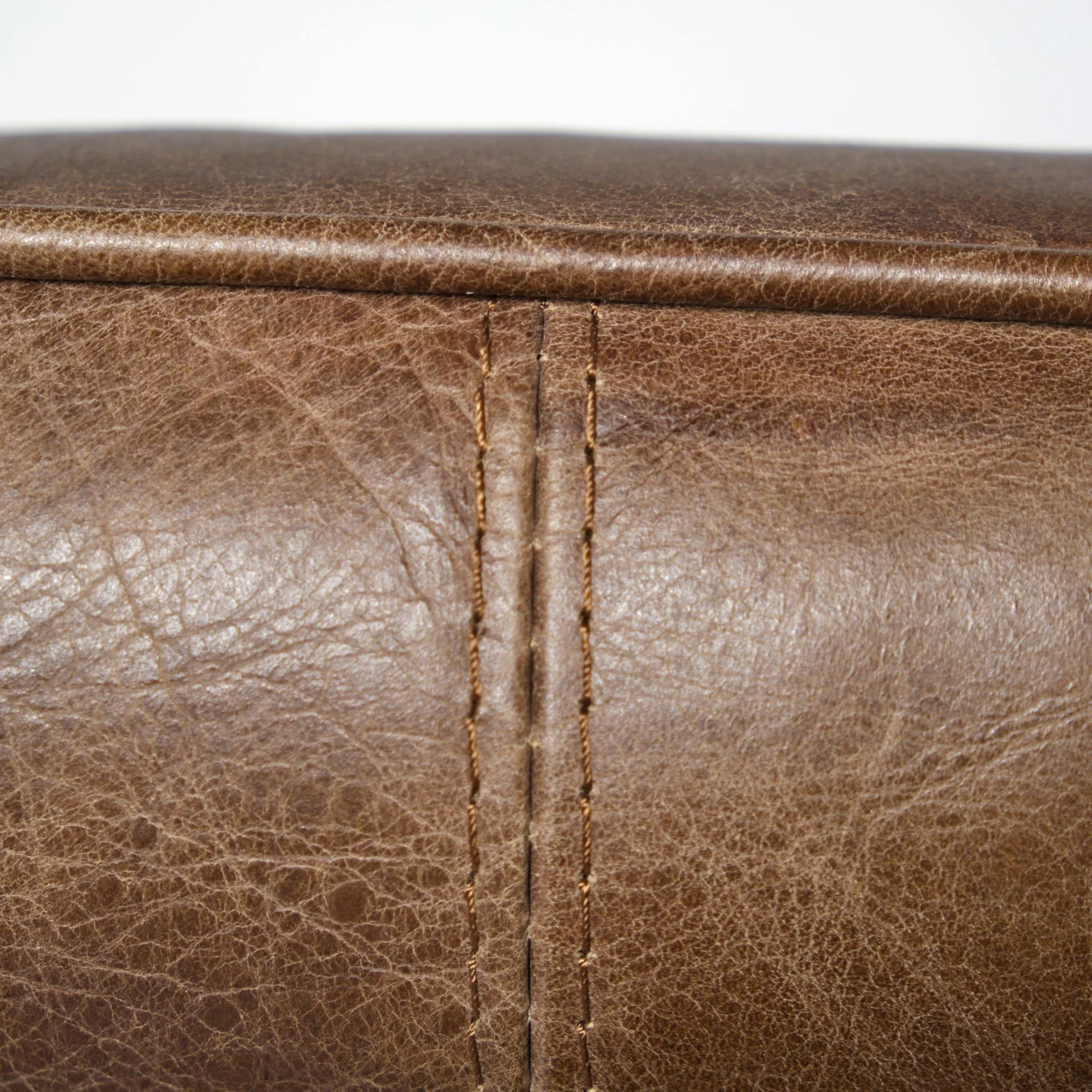 Medium Brown Leather Cushion Seat Accent Chair Solid Iron Base By Homeroots - Image 6