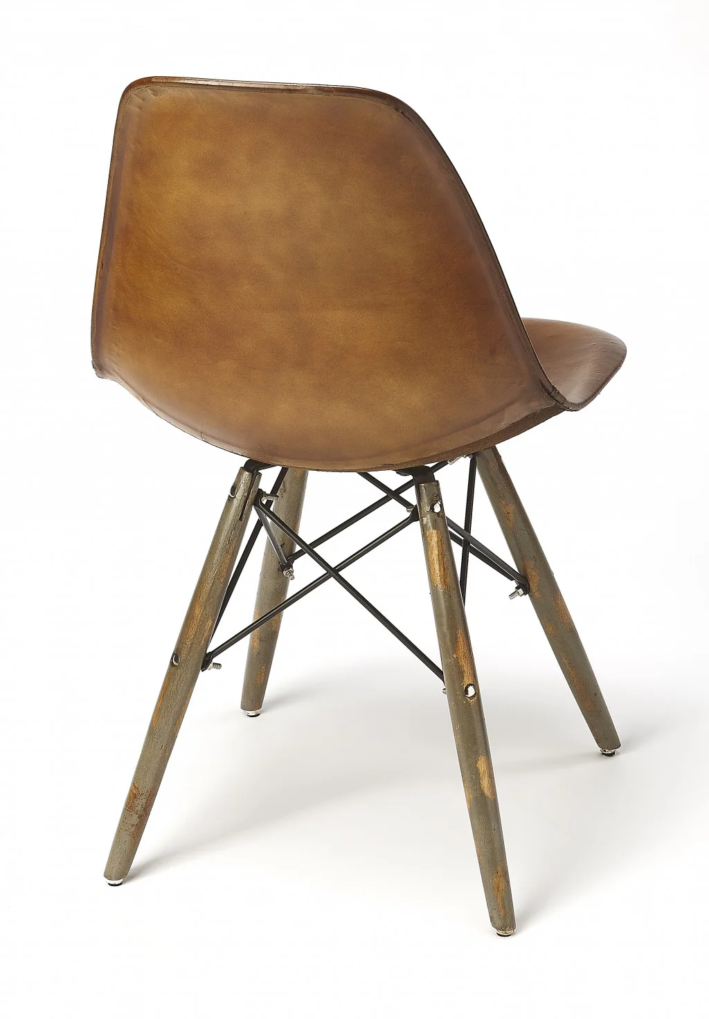 Medium Brown Leather Dining Chair By Homeroots - Image 6