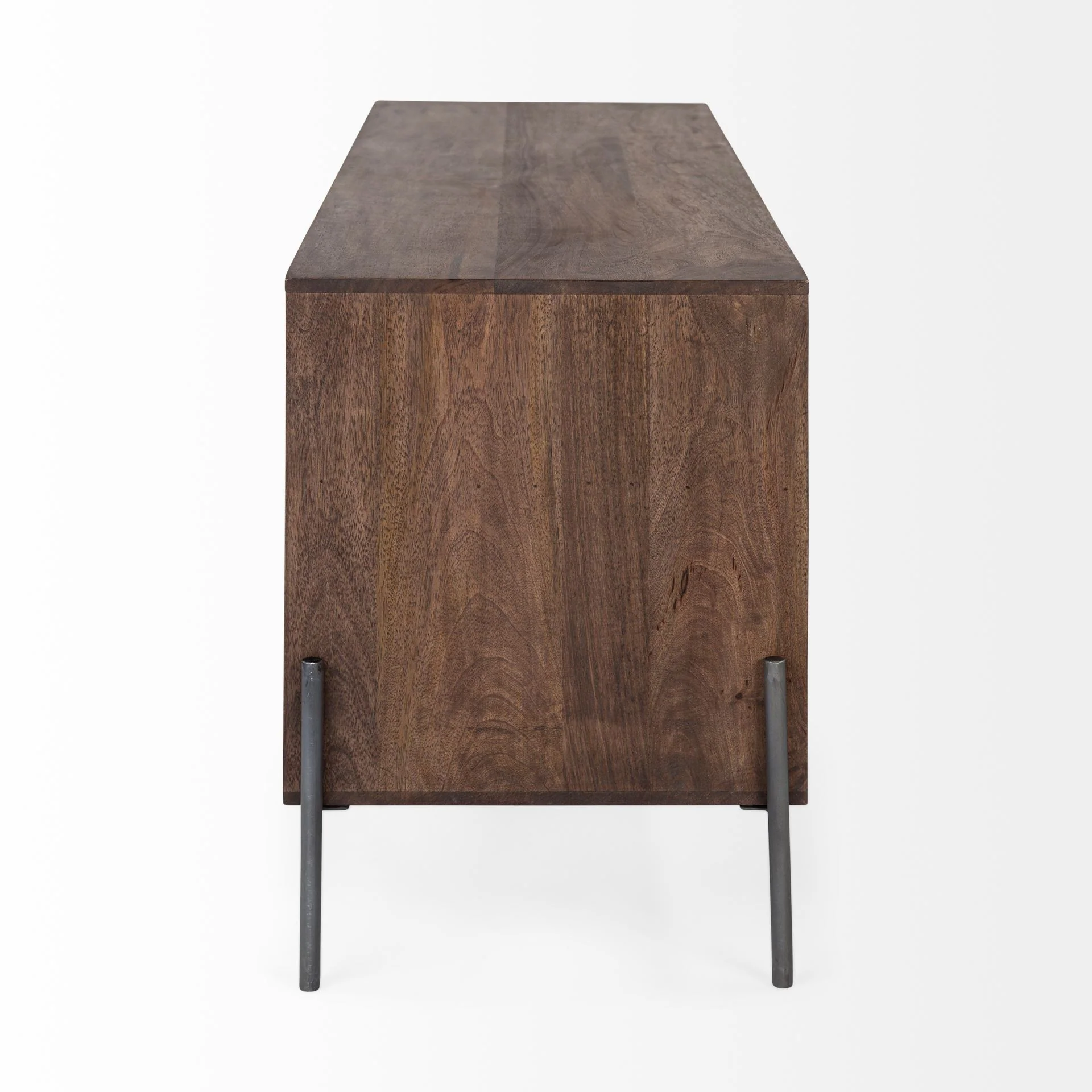 Medium Brown Mango Wood Finish TV Stand Media Console With 4 Doors And 2 Open Shelves By Homeroots - Image 3