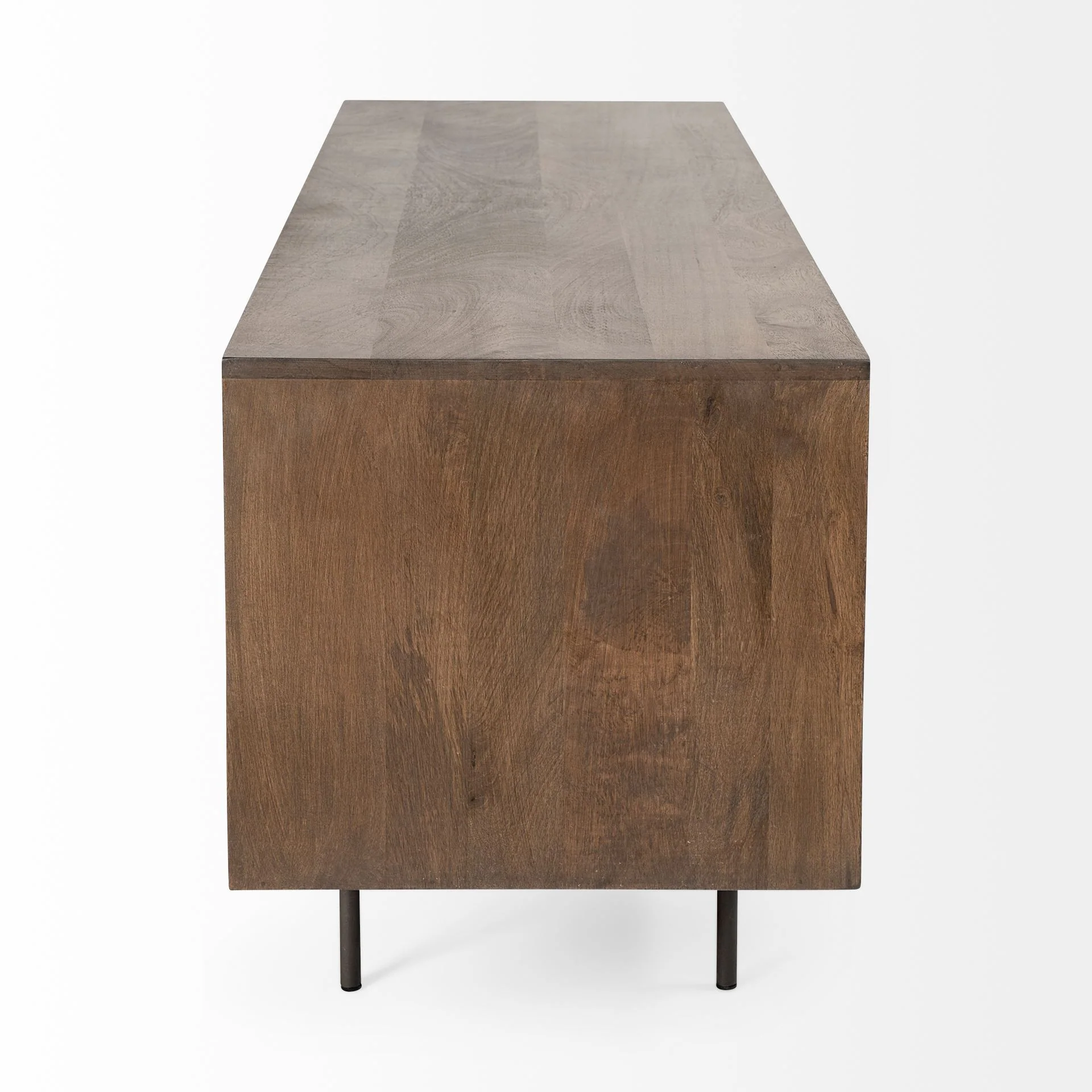 Medium Brown Mango Wood Finish TV Stand Media Console With 4 Doors By Homeroots - Image 3