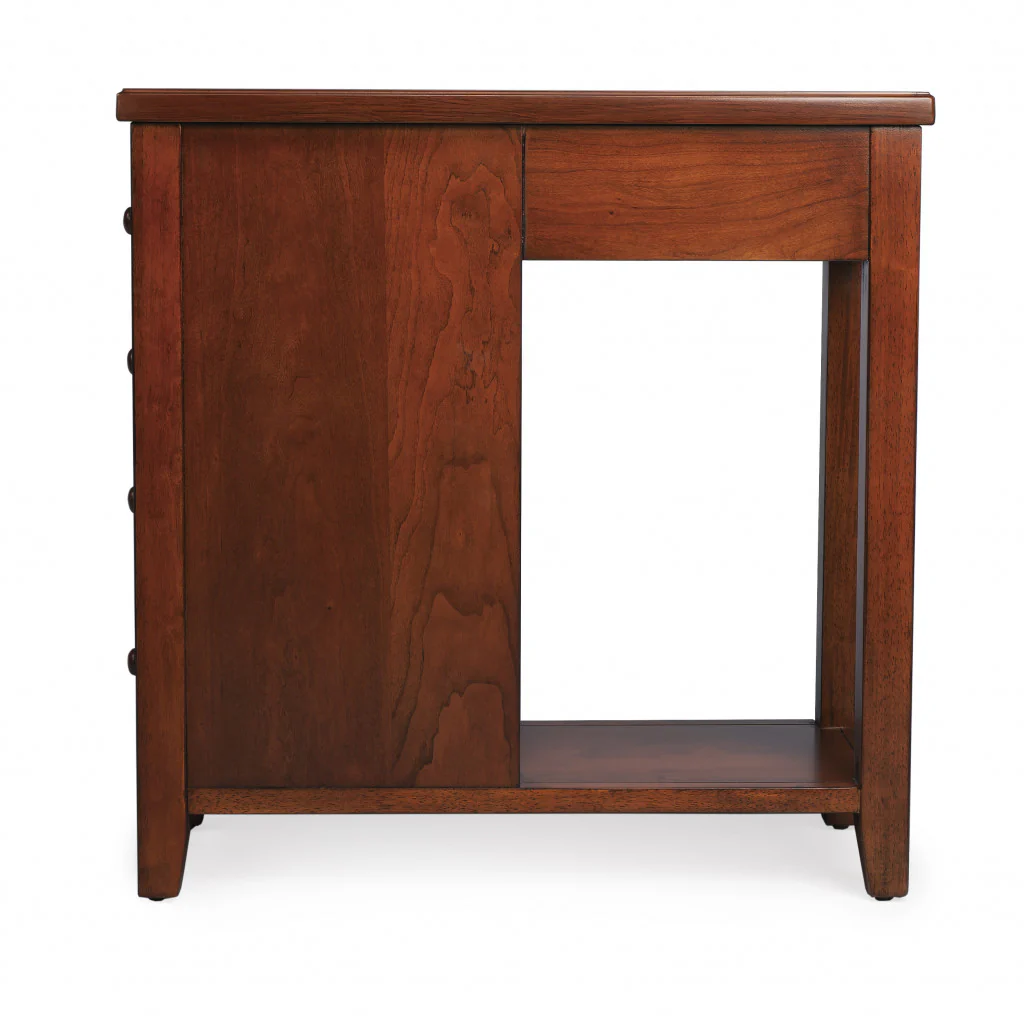 Medium Brown Manufactured Wood Rectangular End Table With Four Drawers And Shelf By Homeroots - Image 4